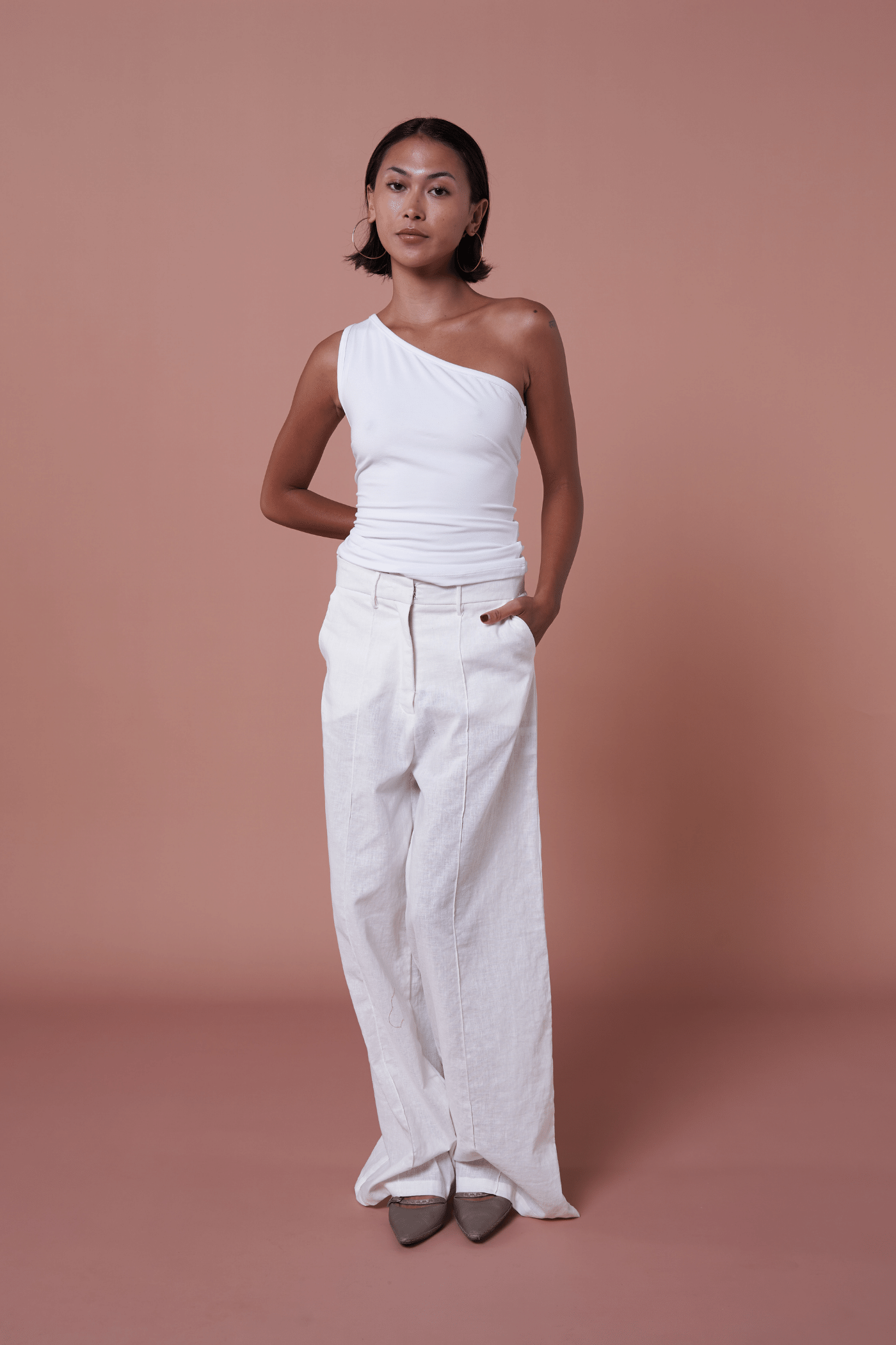 Aje One Shoulder Top in Mist
