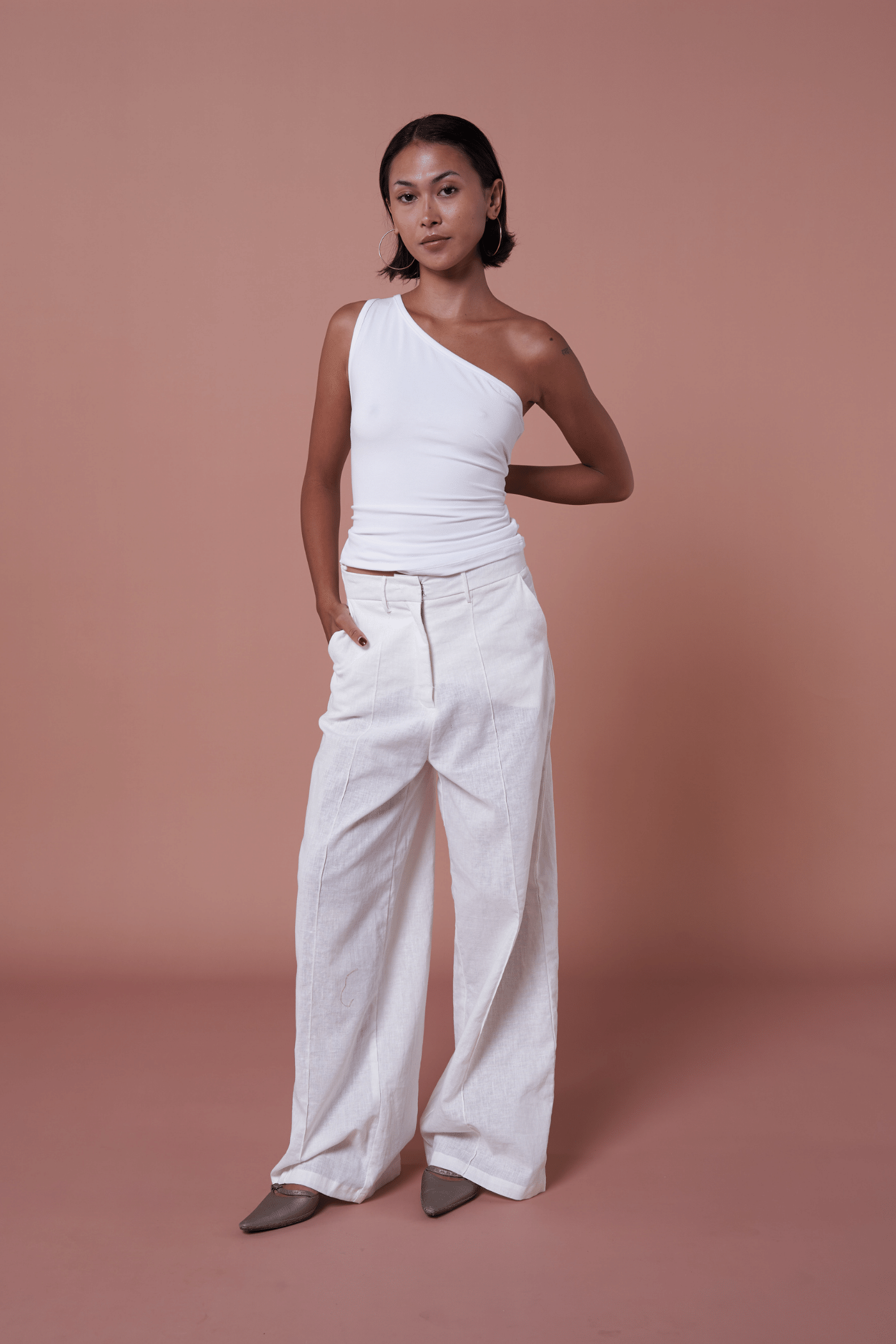 Aje One Shoulder Top in Mist