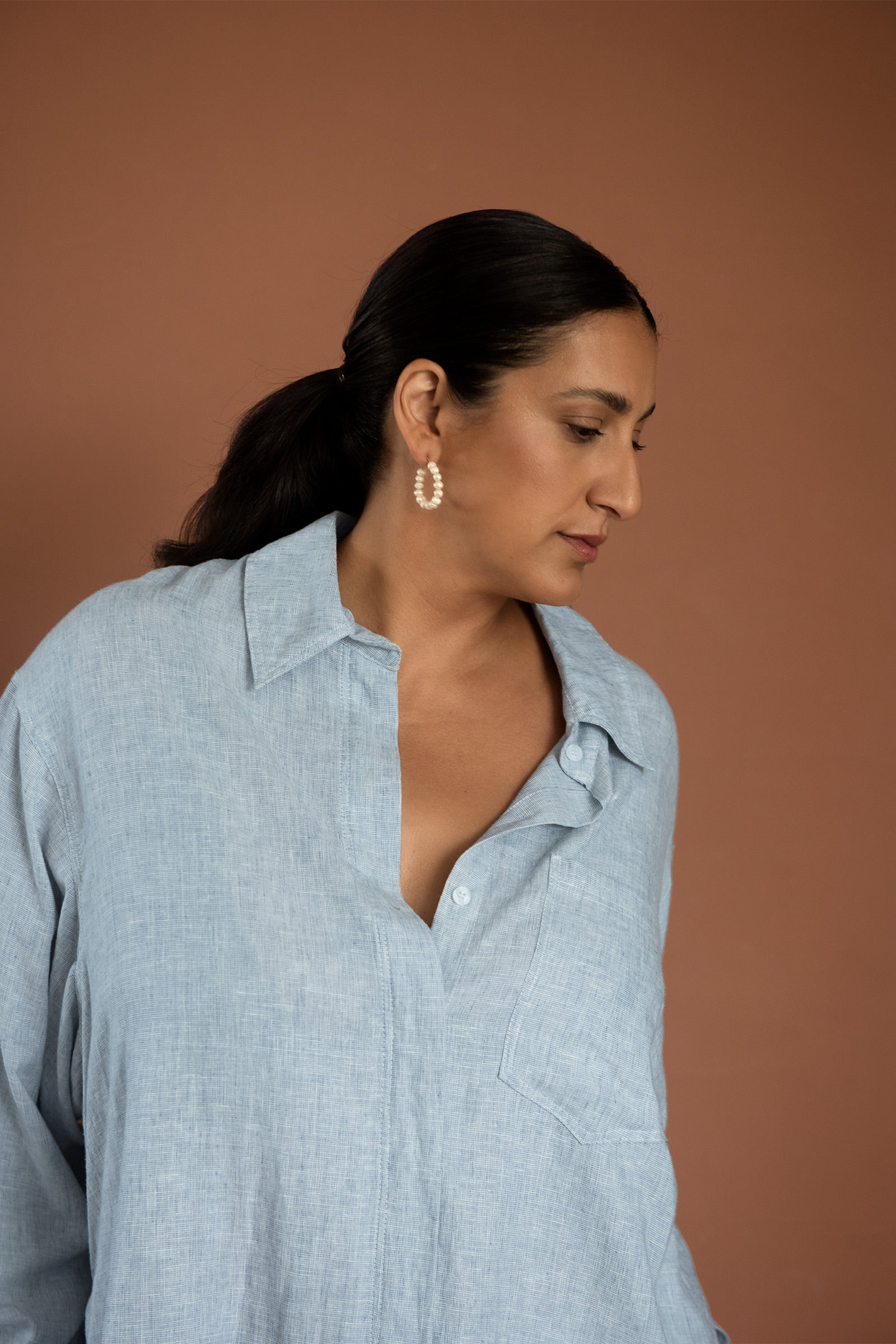 Monica Pearl Earrings in Silver