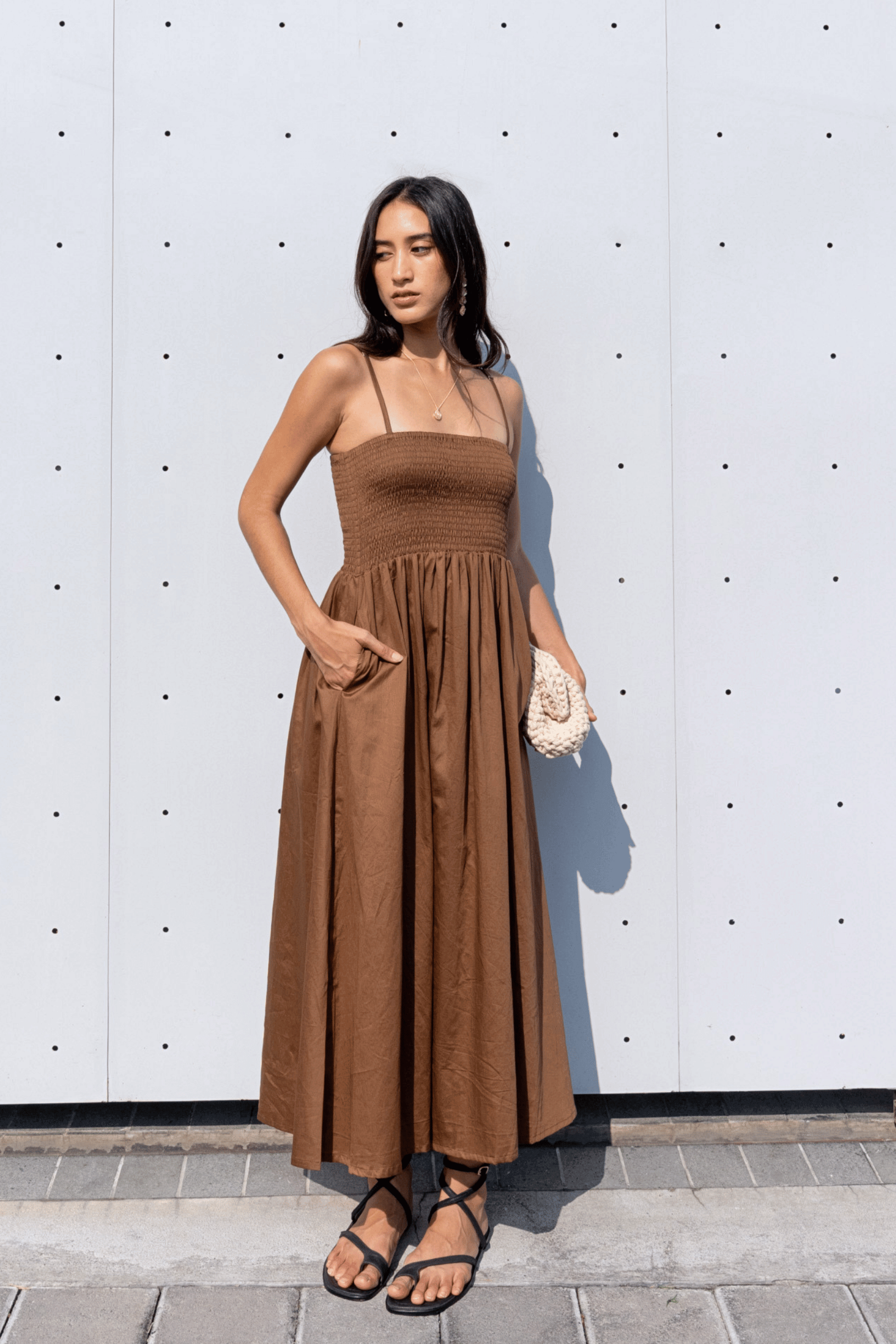Annabel Dress in Mocha