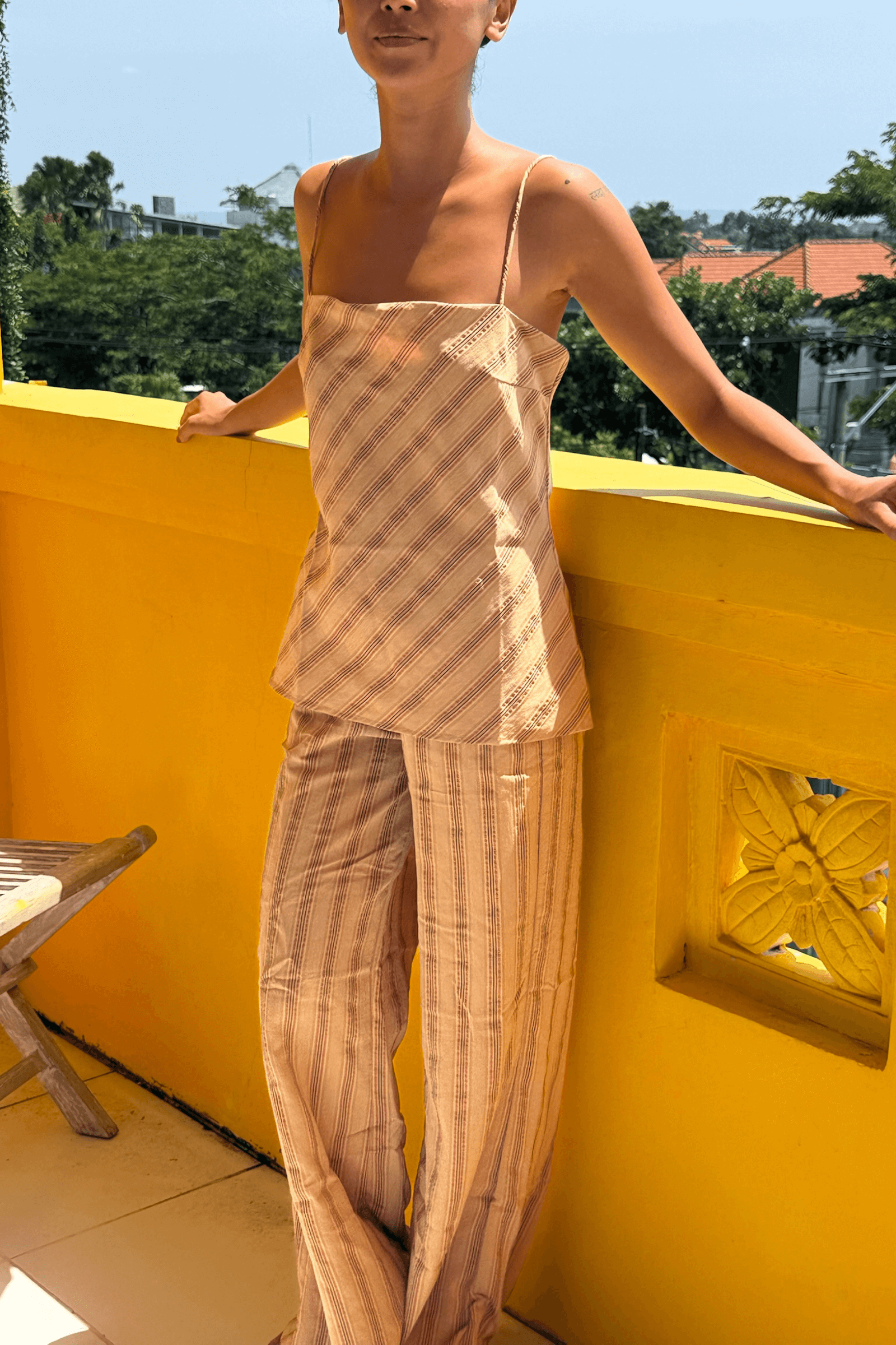 Sarah Pants in Brown Black Stripe