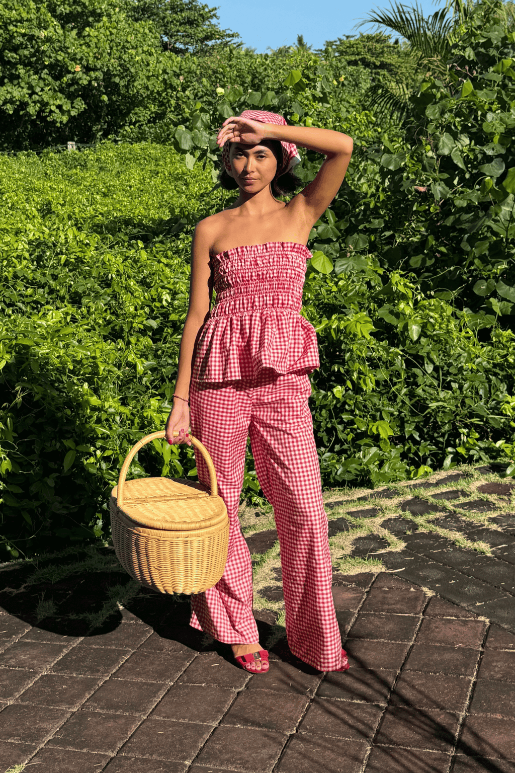 Sarah Pants in Red Gingham