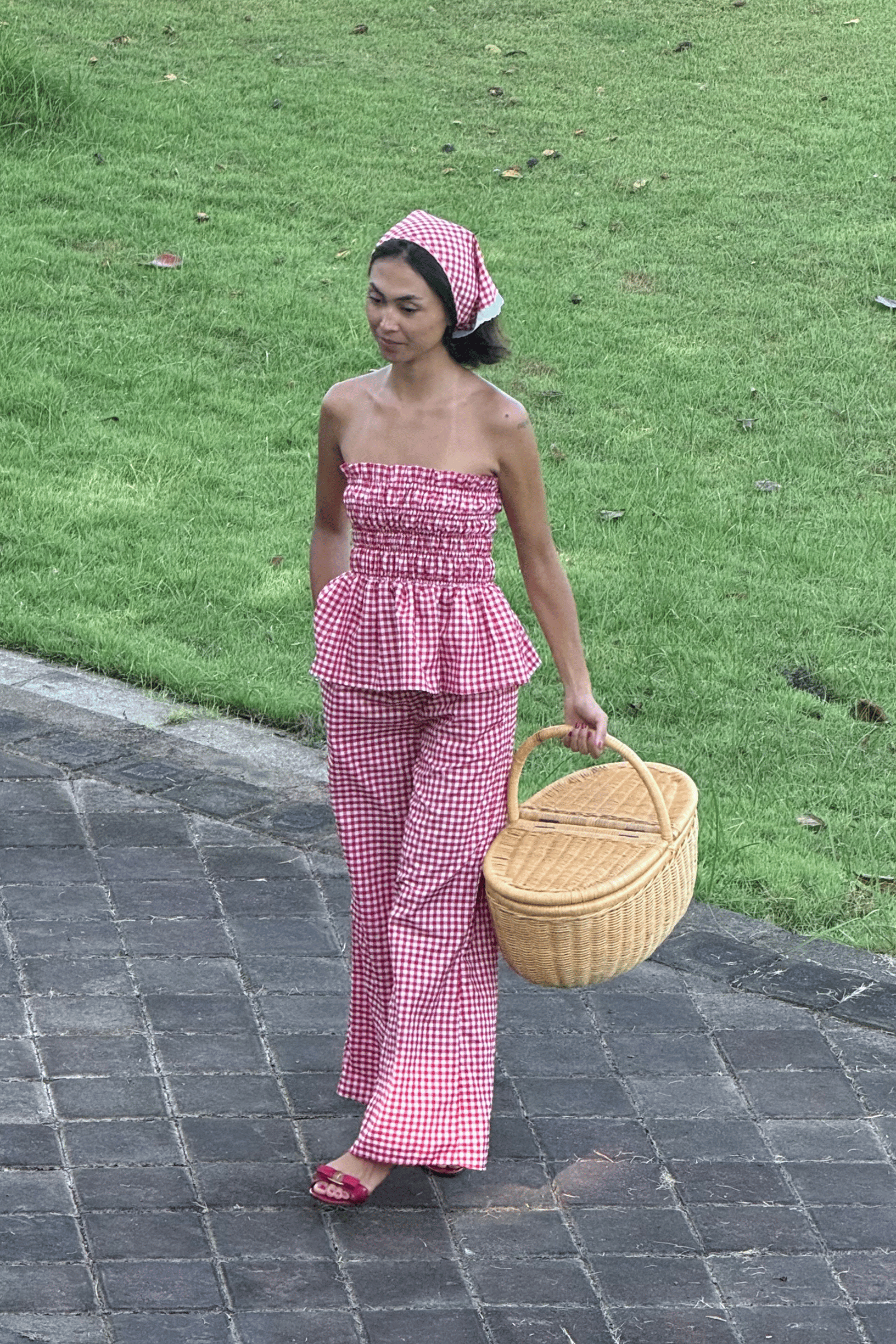 Sarah Pants in Red Gingham
