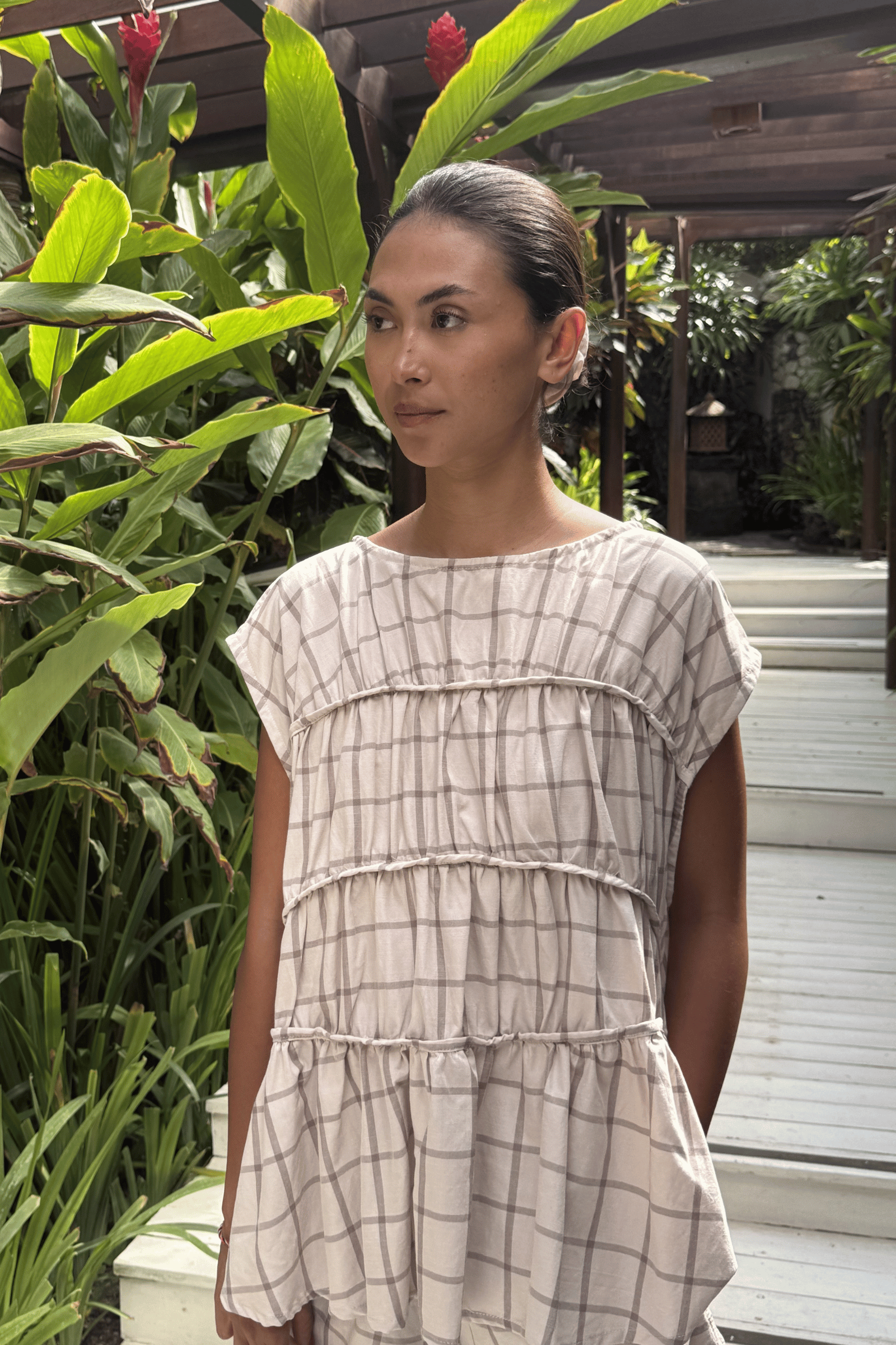 Sky Top in Fine Gingham