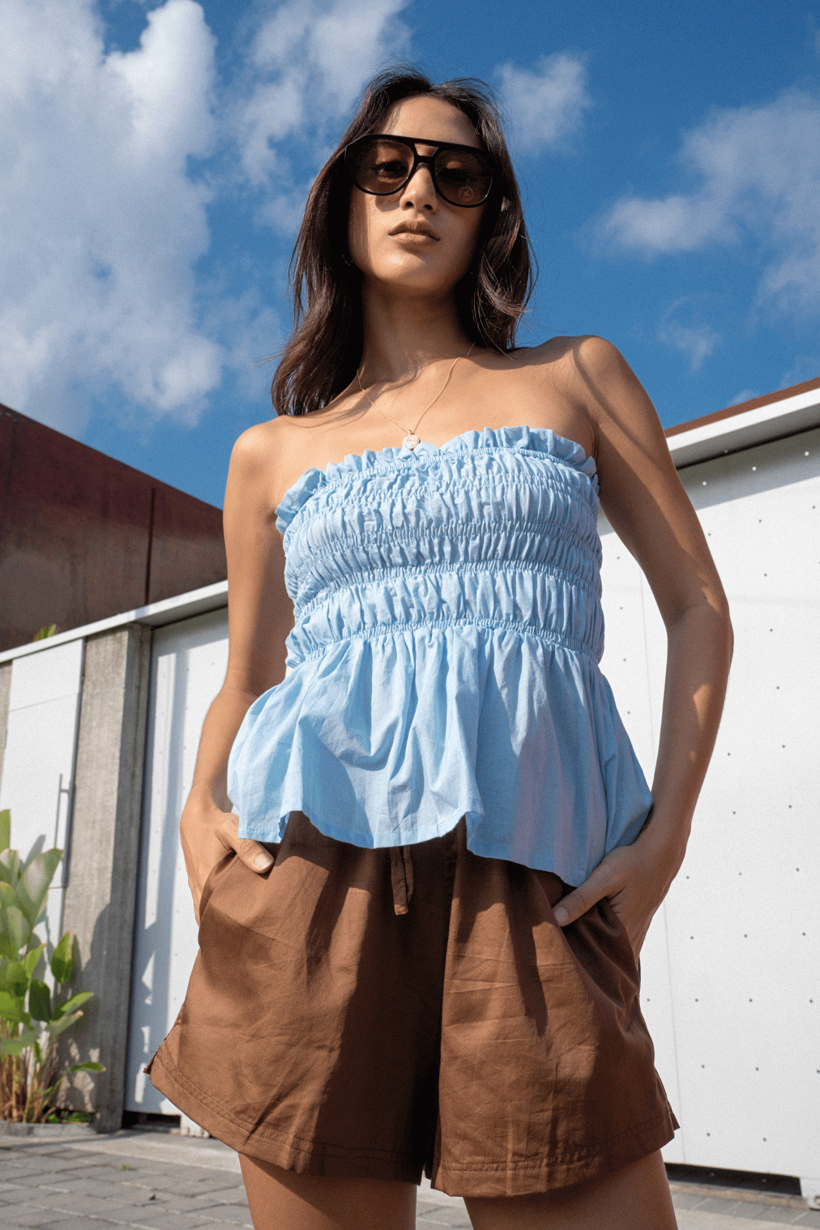 Kinsley Top in Cornflower Blue