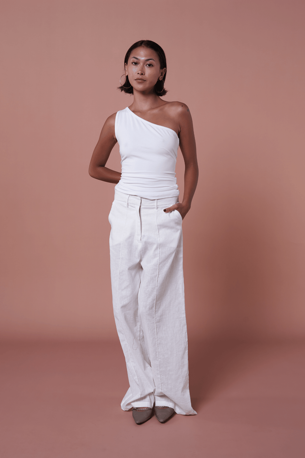 Aje One Shoulder Top in Mist