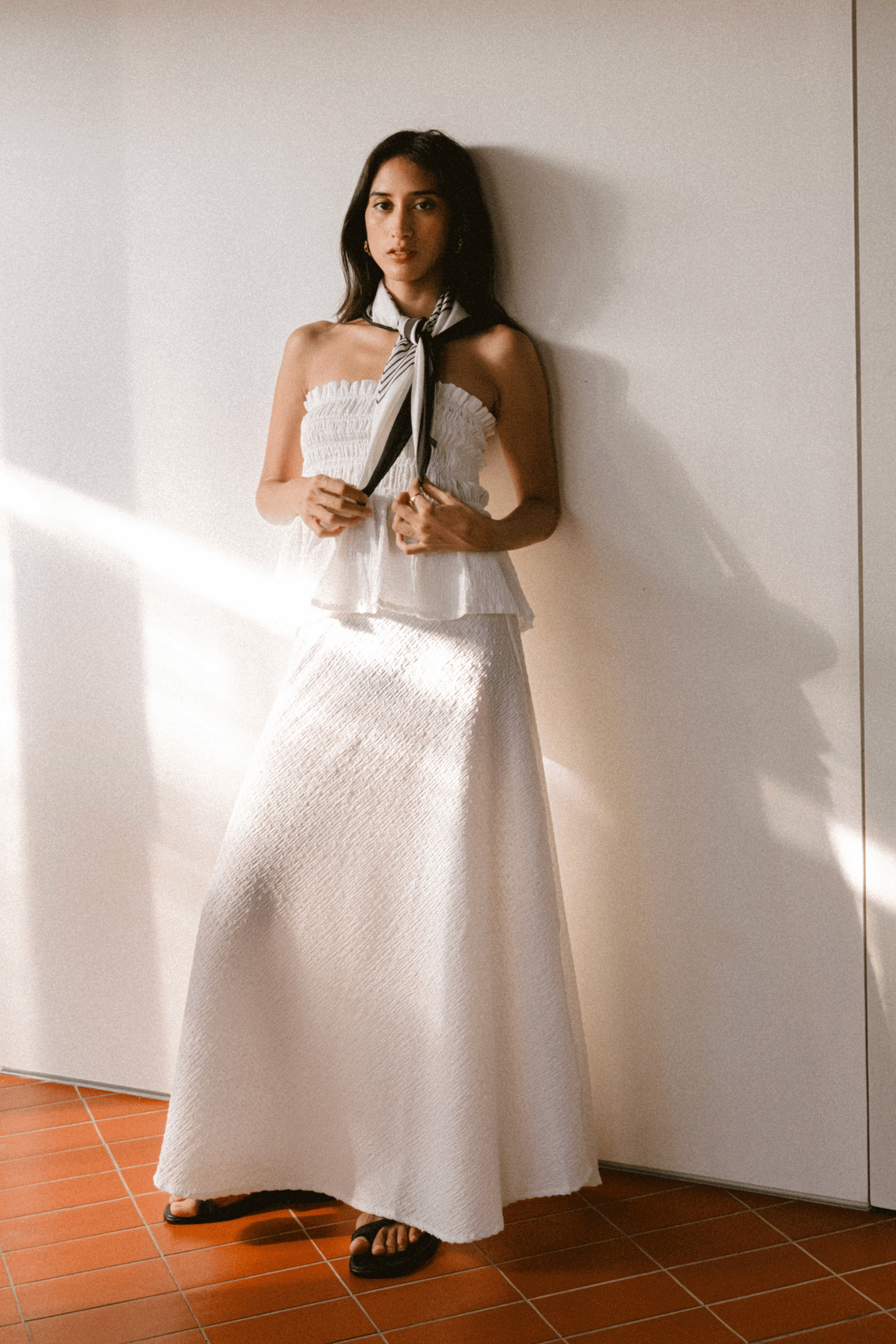 Sarah Skirt in White Embroedery