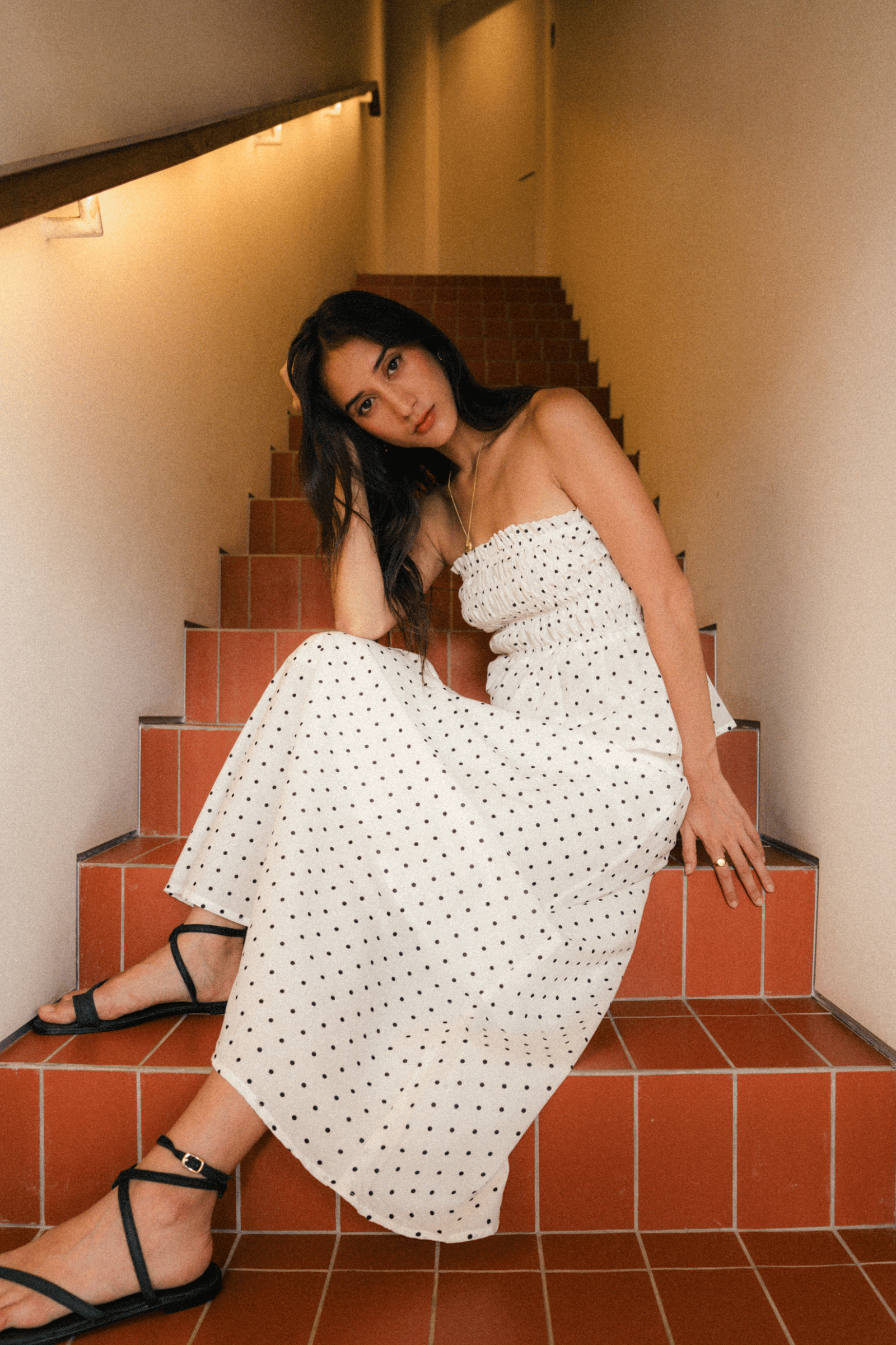 Rosie Dress in Black Polkadot