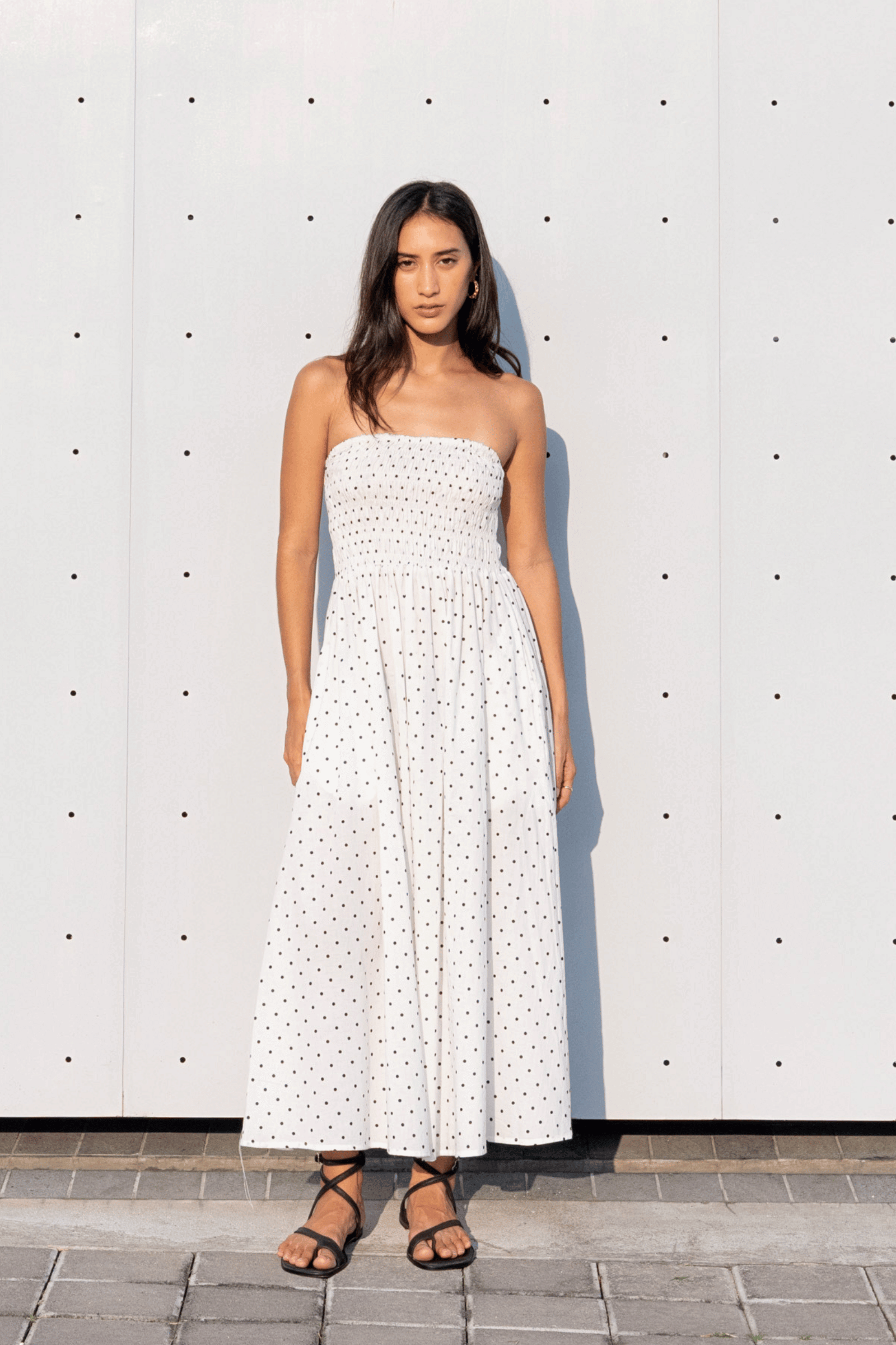 Rosie Dress in Black Polkadot