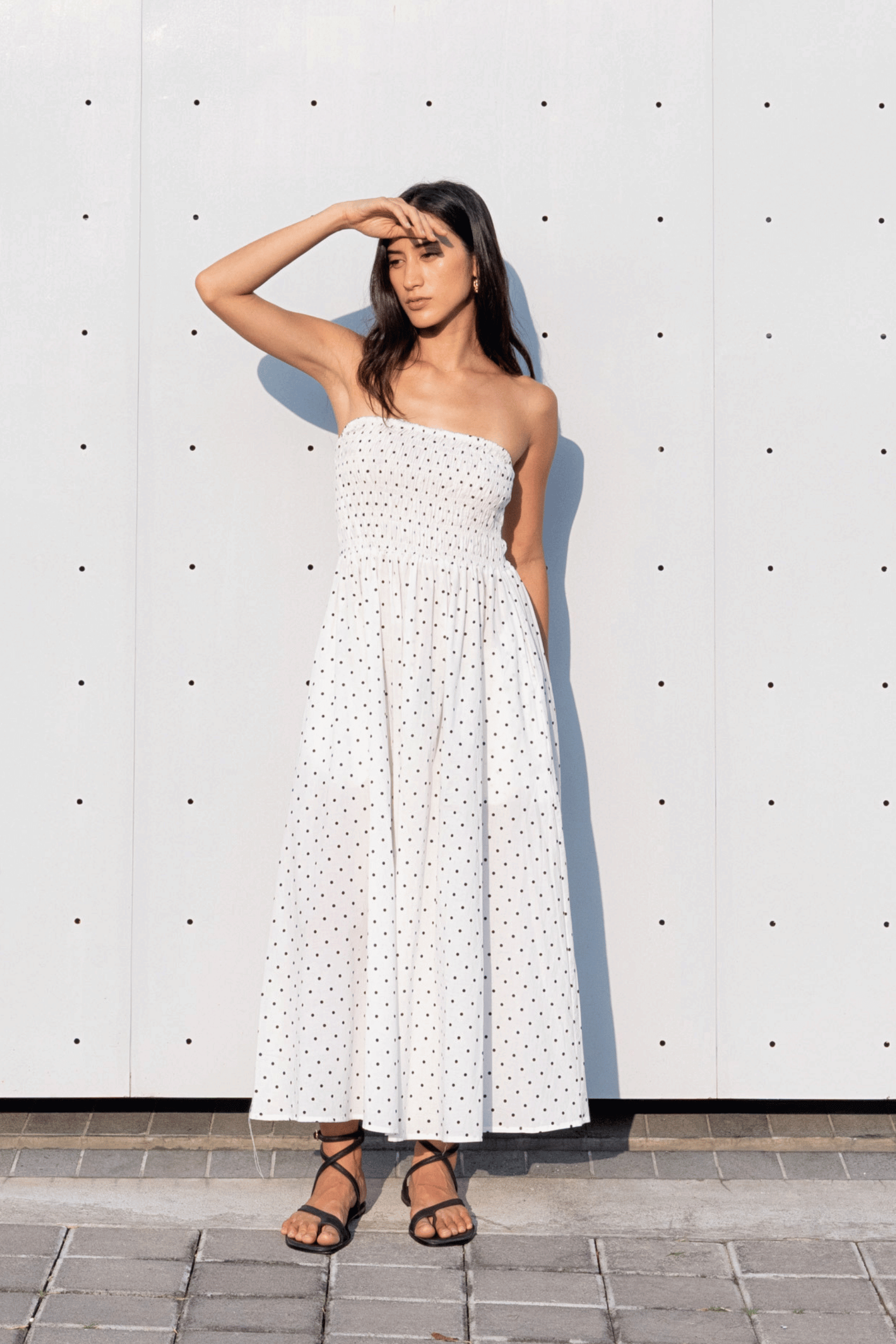 Rosie Dress in Black Polkadot