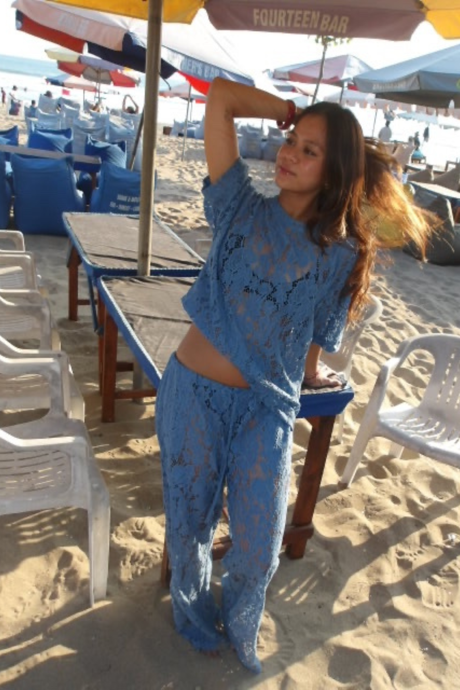 Winnie Pants Lace in Blue Lagoon