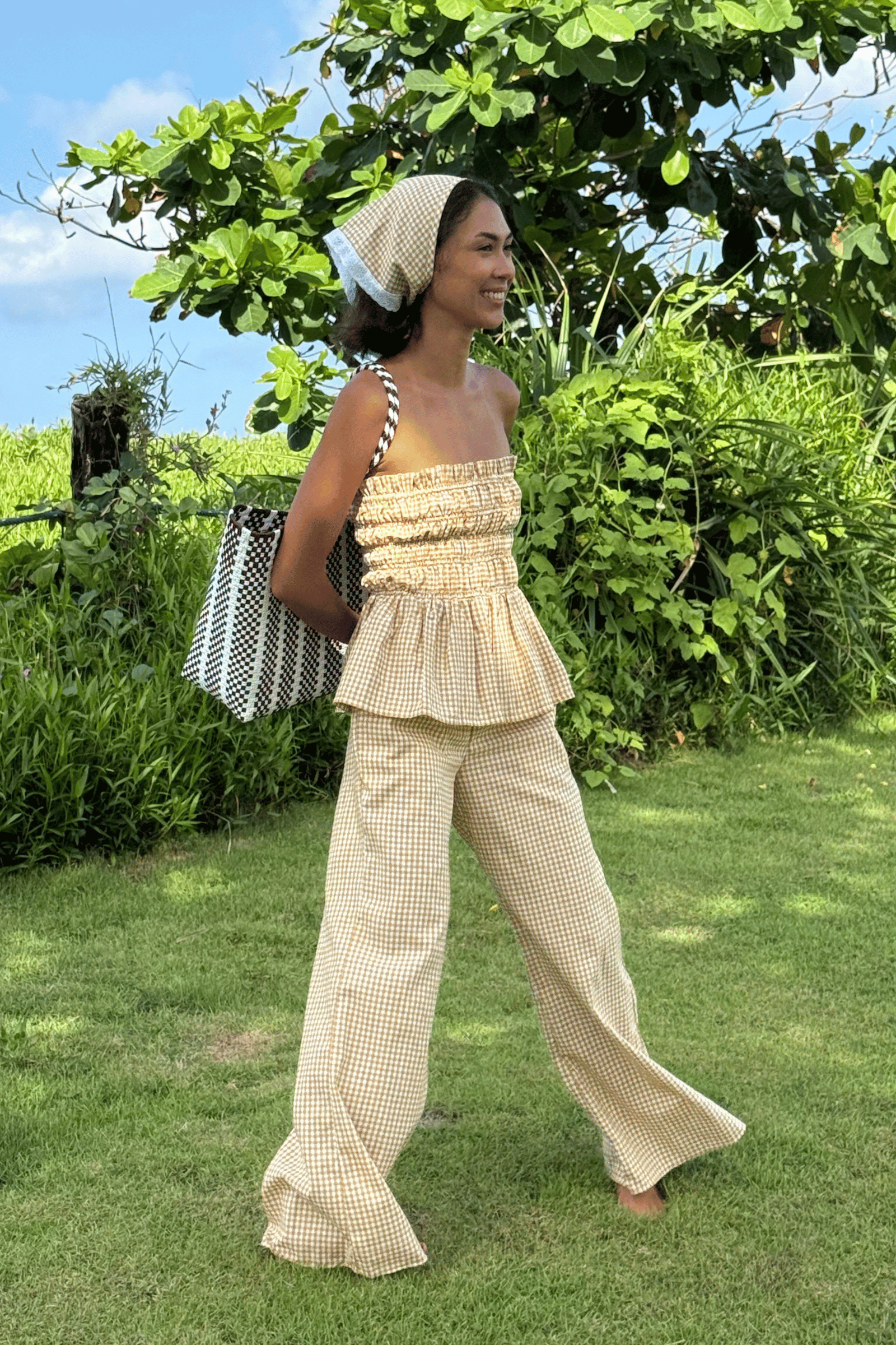 Sarah Pants in Yellow Gingham