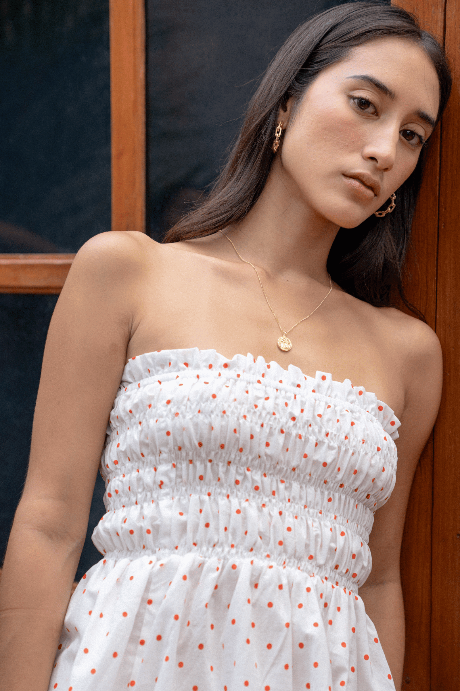 Kinsley Top in Red Polkadot