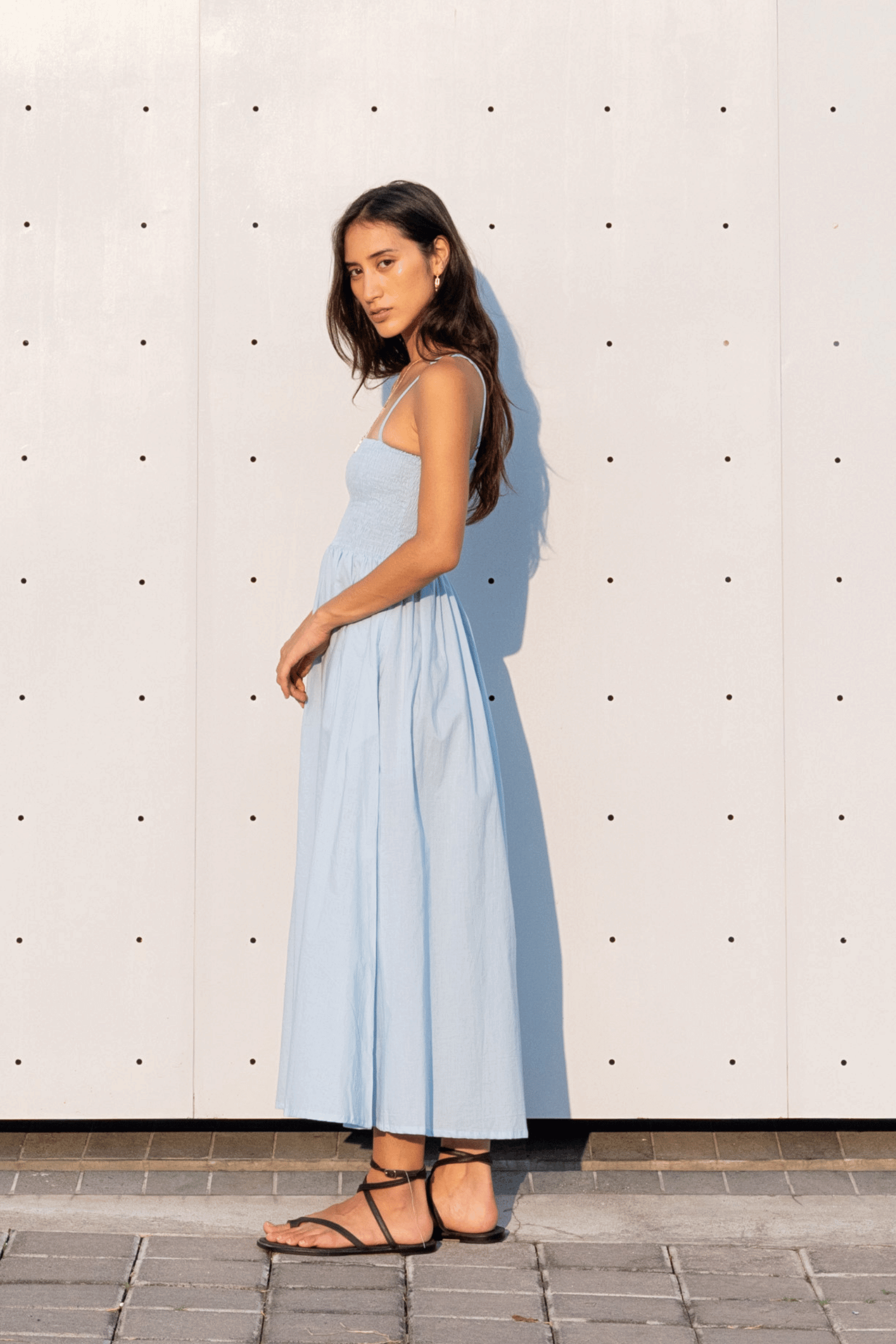 Annabel Dress in Cornflower Blue