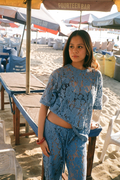 Aksara T-shirt Lace in Blue Lagoon