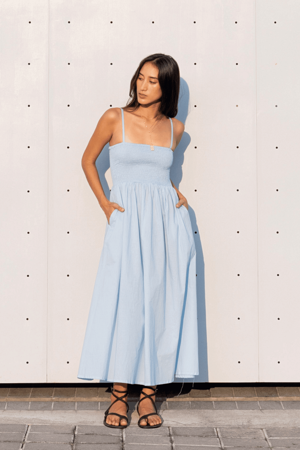 Annabel Dress in Cornflower Blue