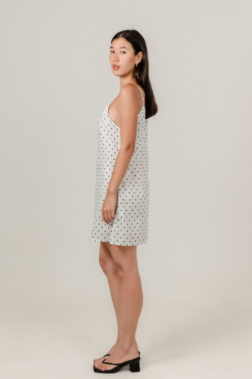 Celine Dress in Black Polkadot