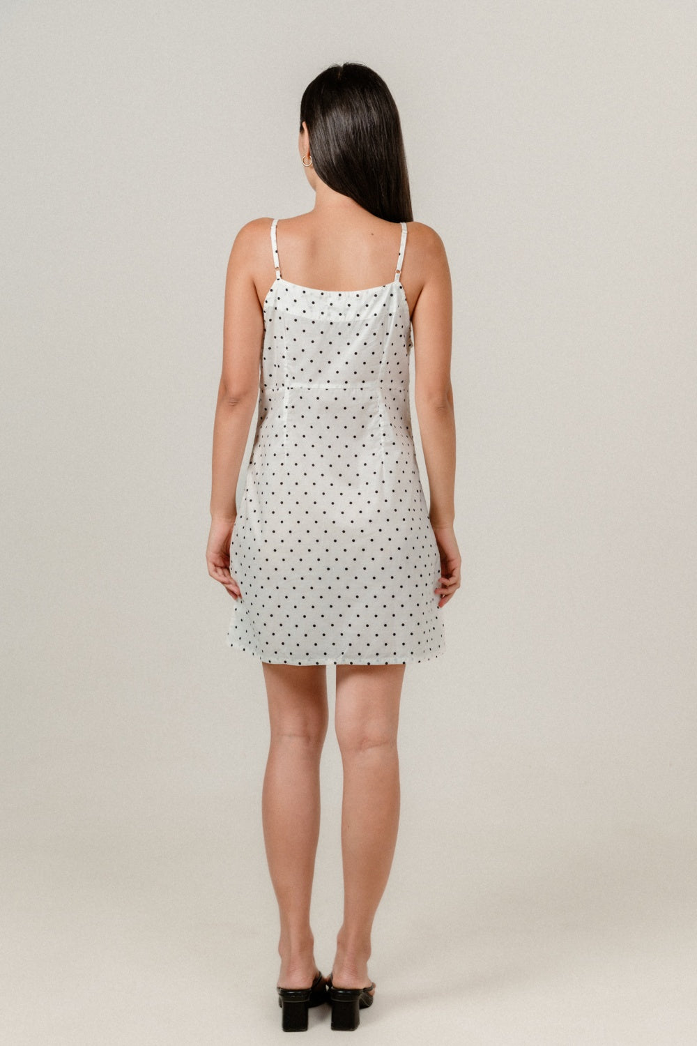 Celine Dress in Black Polkadot