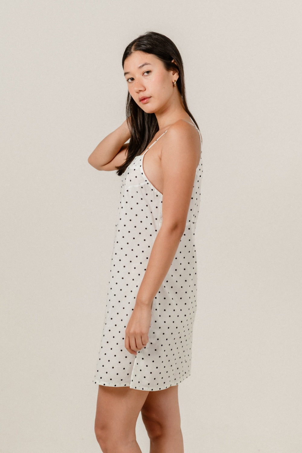 Celine Dress in Black Polkadot