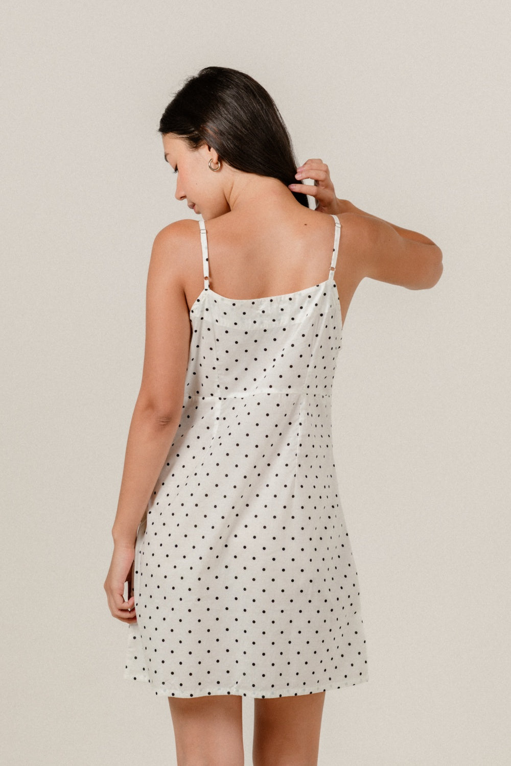 Celine Dress in Black Polkadot