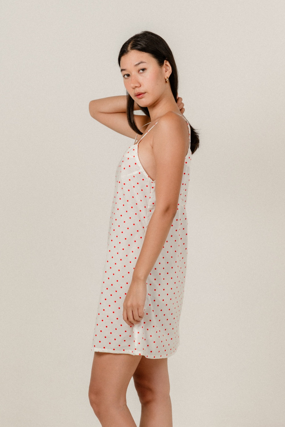 Celine Dress in Red Polkadot