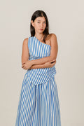 Azizah Top in Blue Stripe