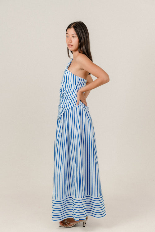 Azizah Skirt in Blue Stripe
