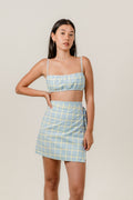 Poly Wrap Skirt in Sydney Check
