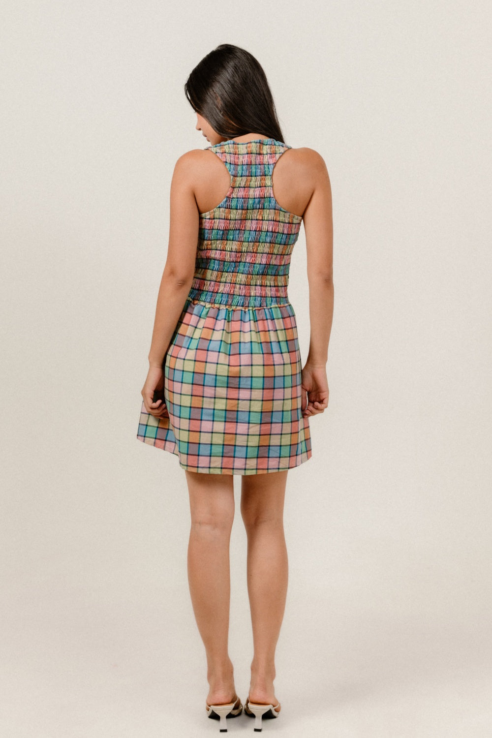 Annalee Mini Dress in Rainbow Check