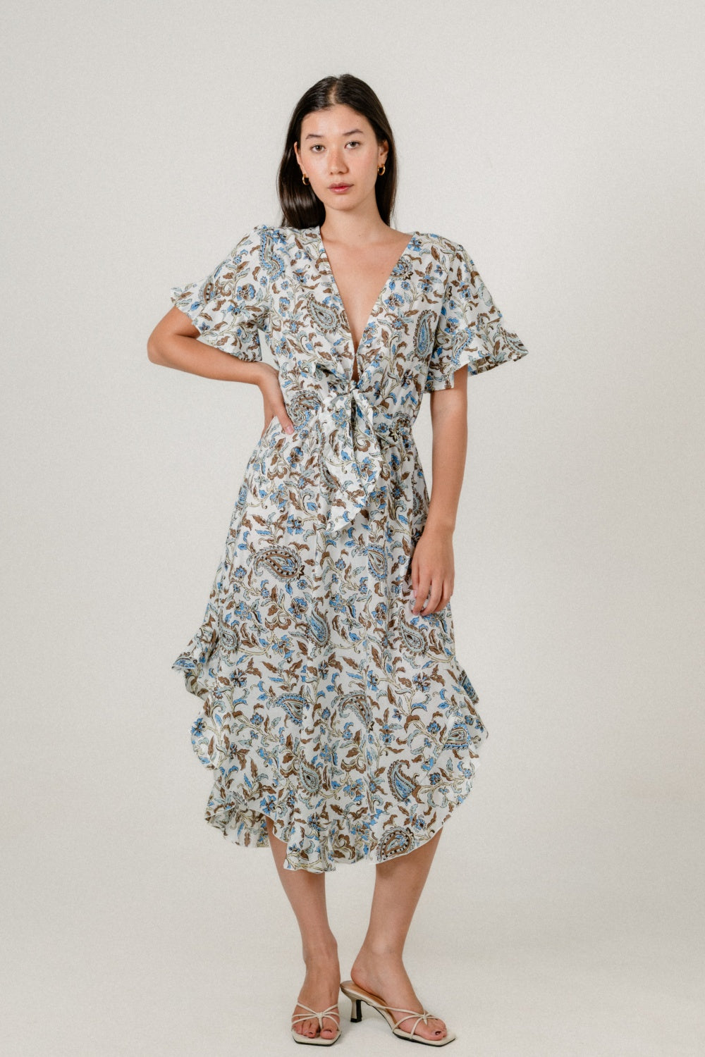 Zaya Dress in Paisley Blue Chocolate