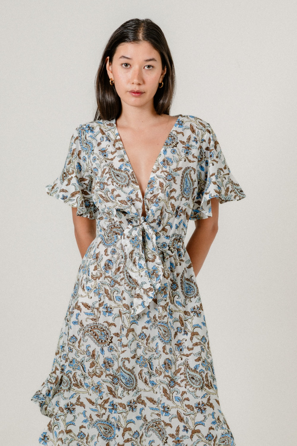 Zaya Dress in Paisley Blue Chocolate