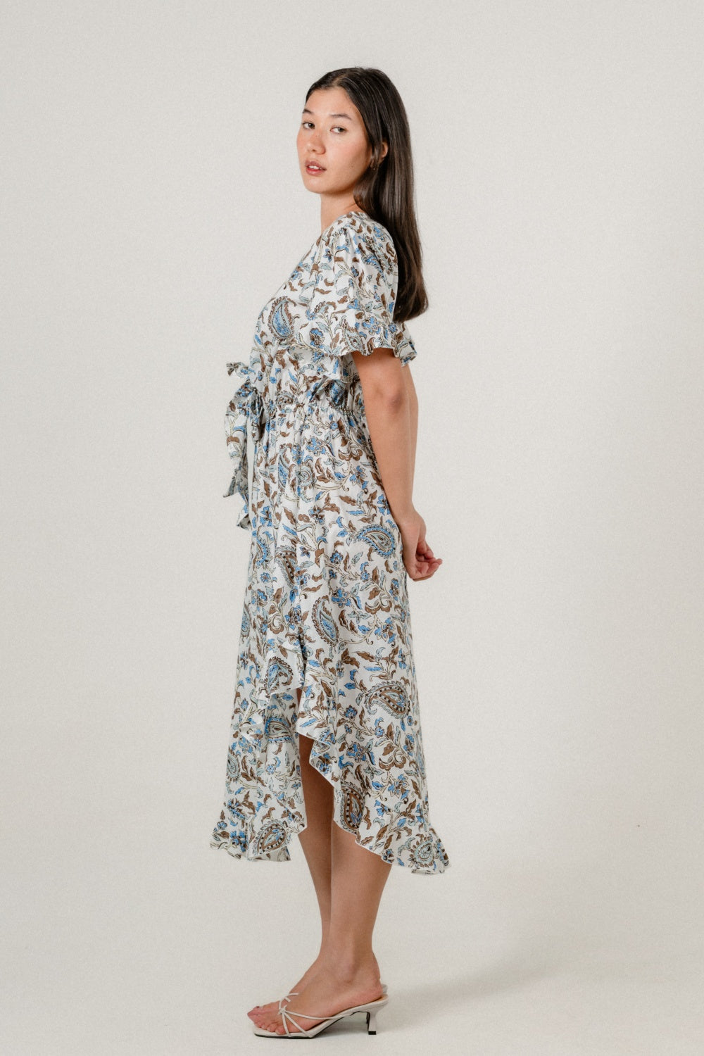 Zaya Dress in Paisley Blue Chocolate