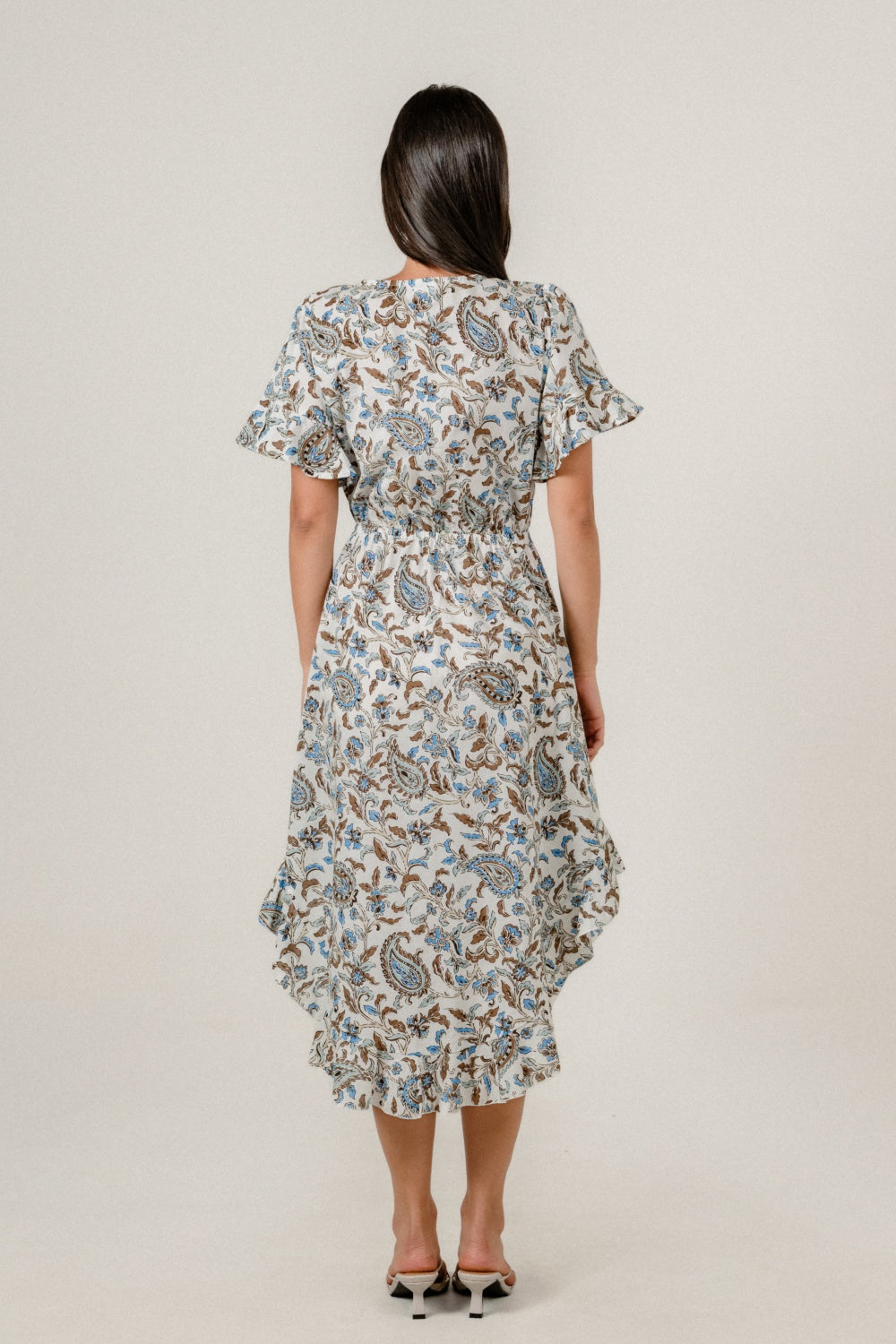 Zaya Dress in Paisley Blue Chocolate
