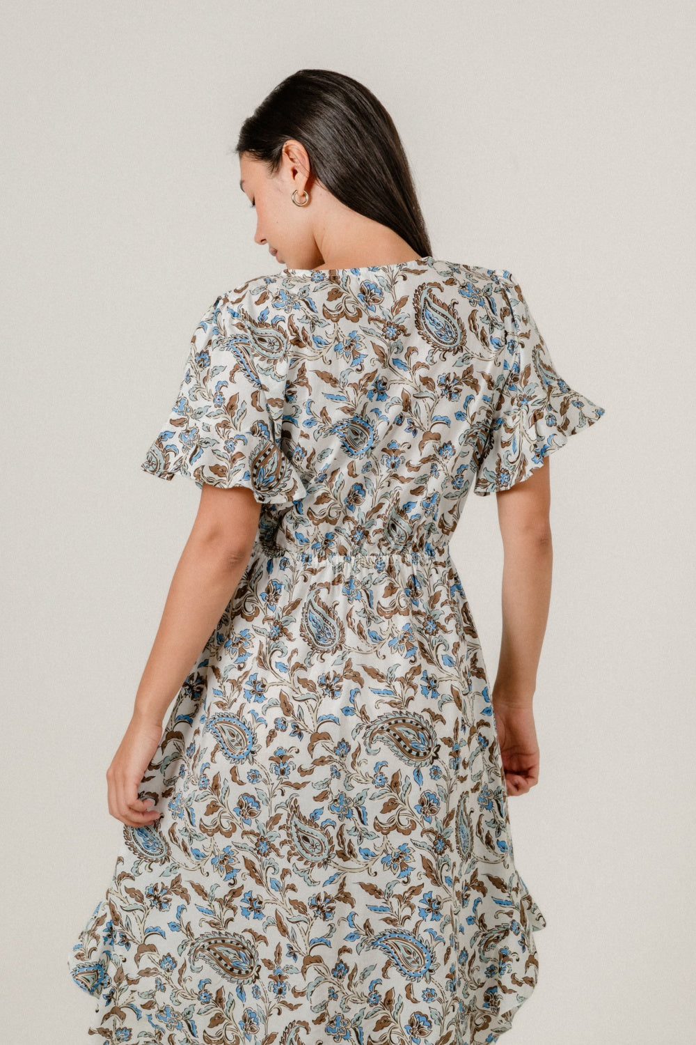 Zaya Dress in Paisley Blue Chocolate