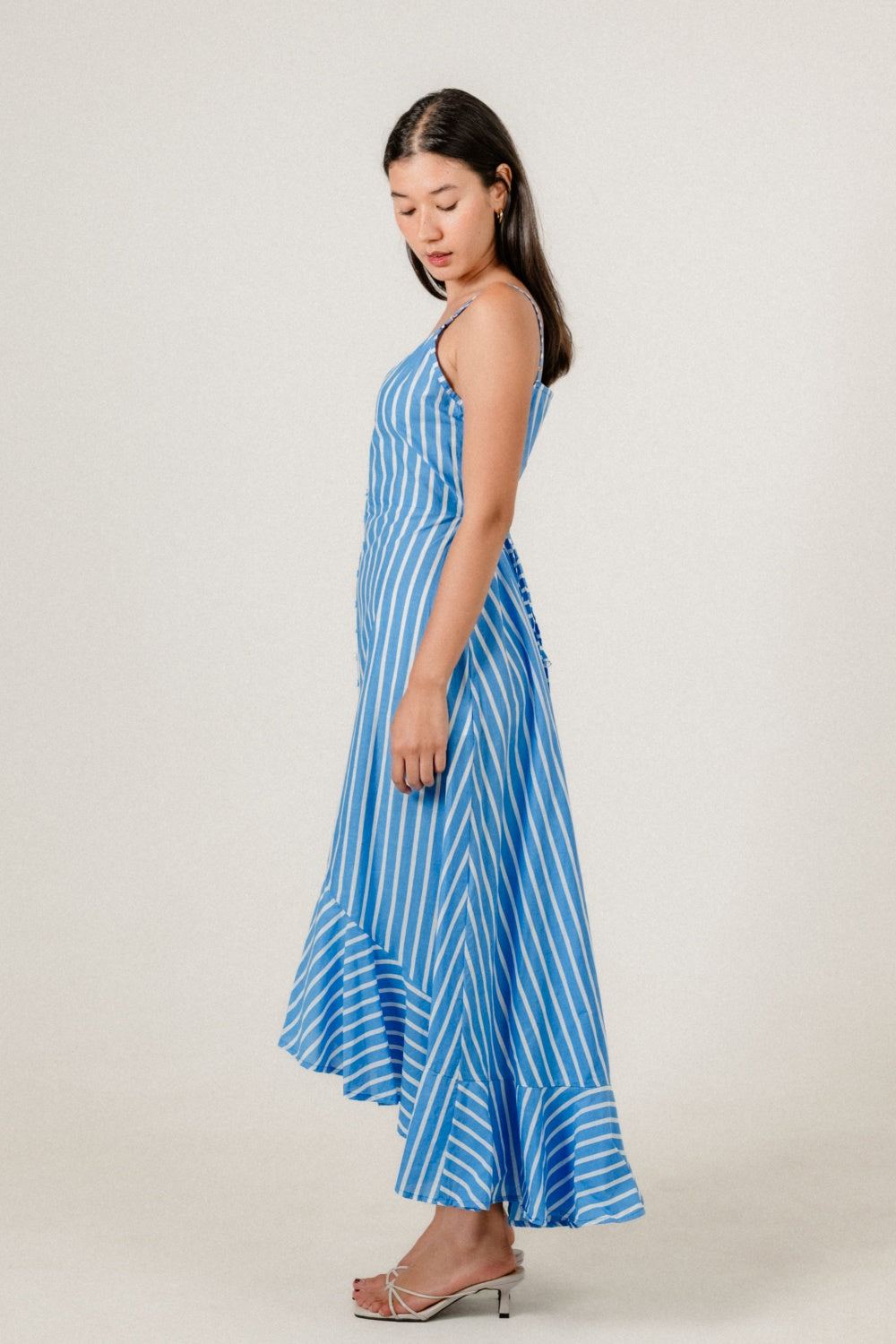 Avira Dress in Blue Dover Stripe