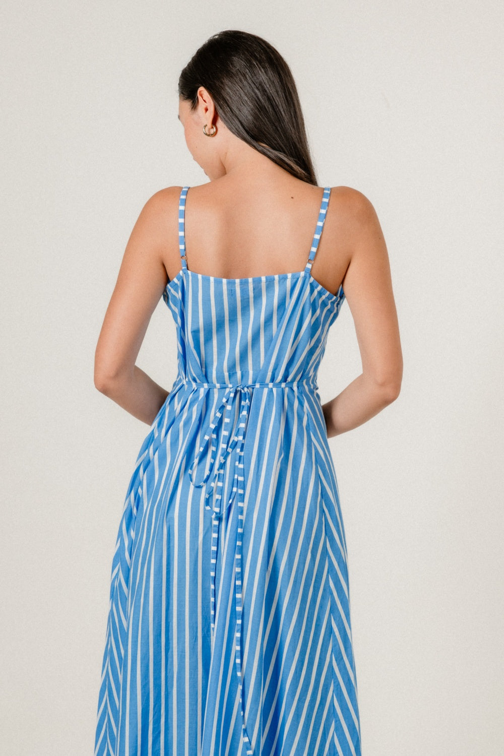 Avira Dress in Blue Dover Stripe