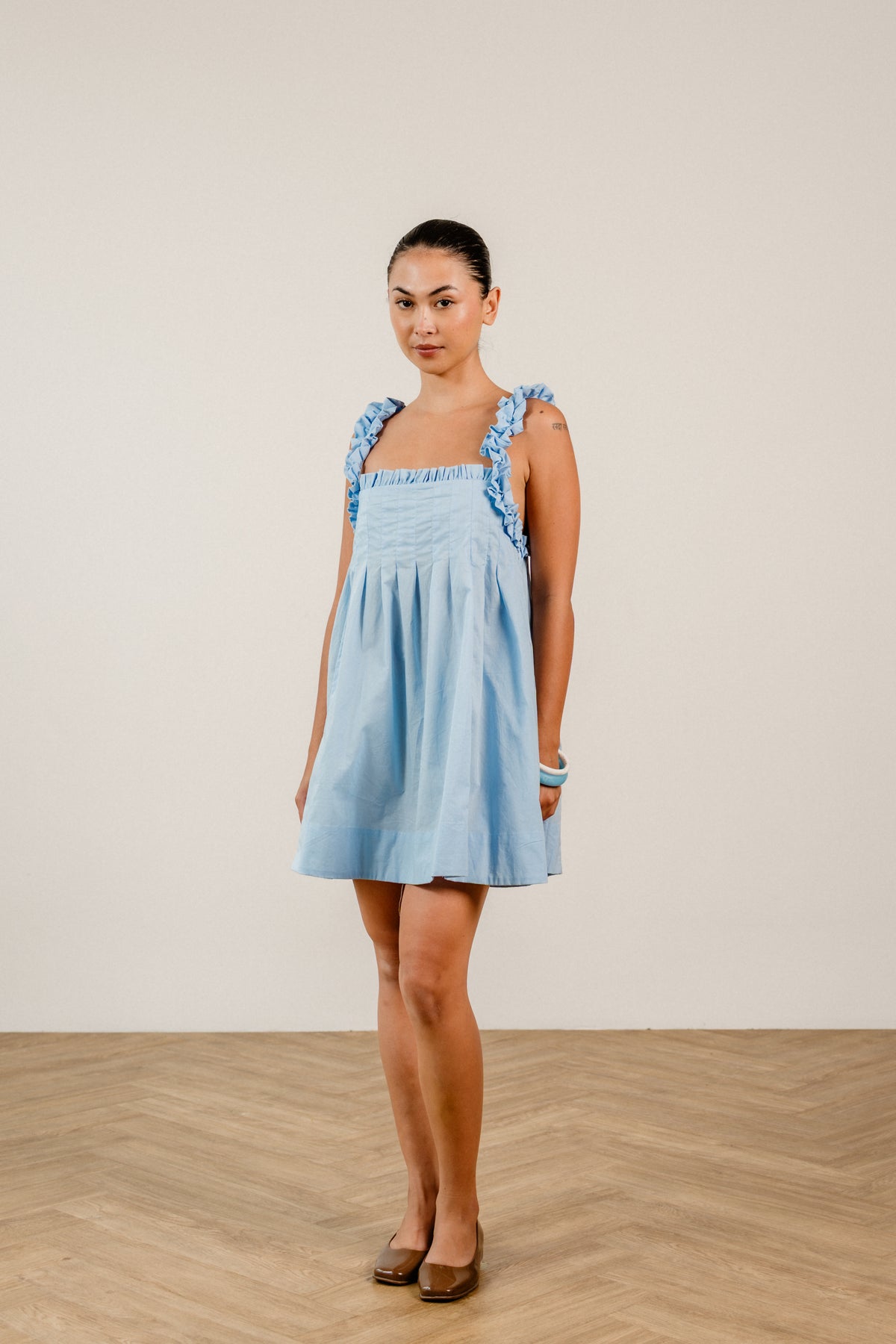 Lila Mini Dress in Cornflower Blue