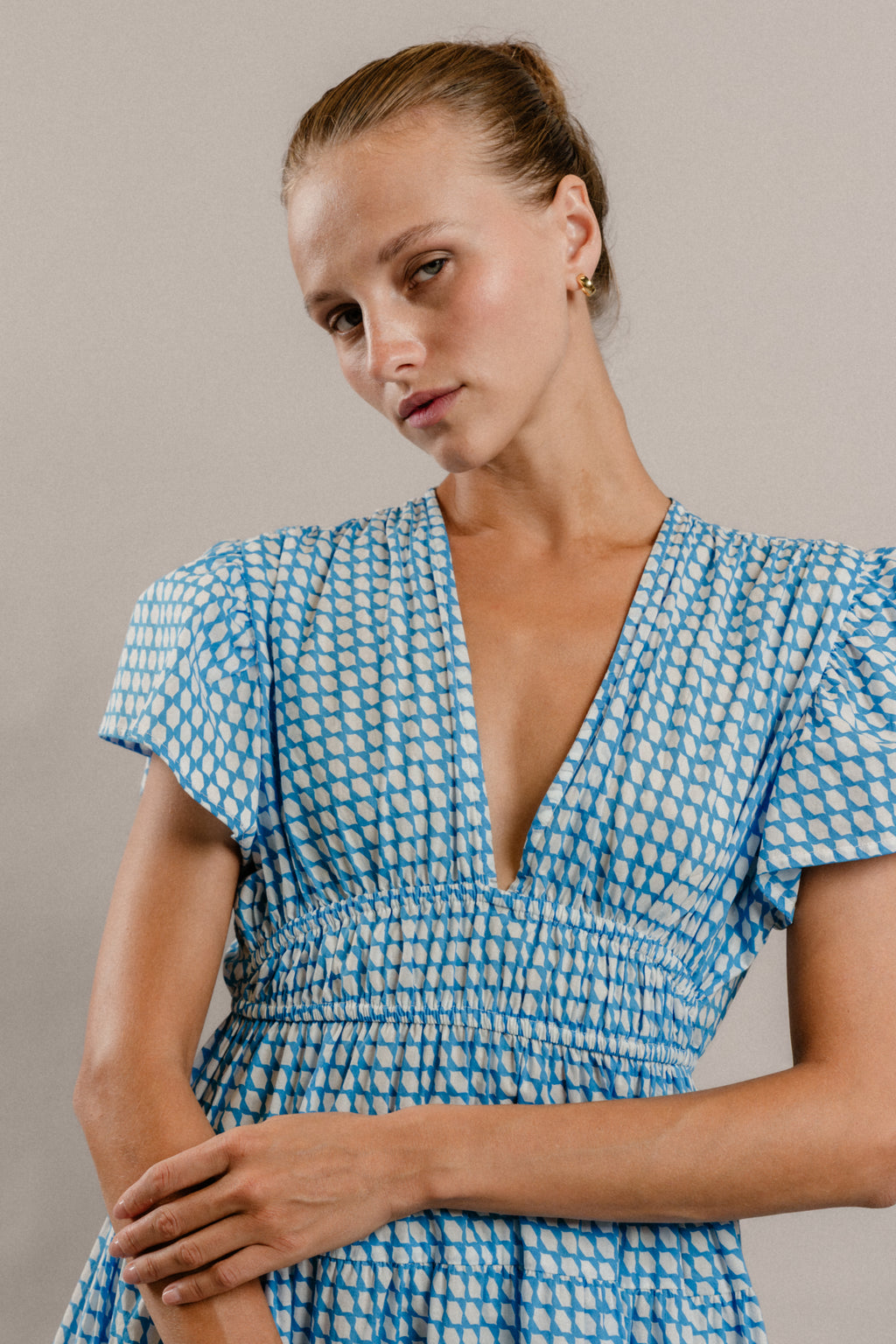 Frangipani Dress in Blue Nique