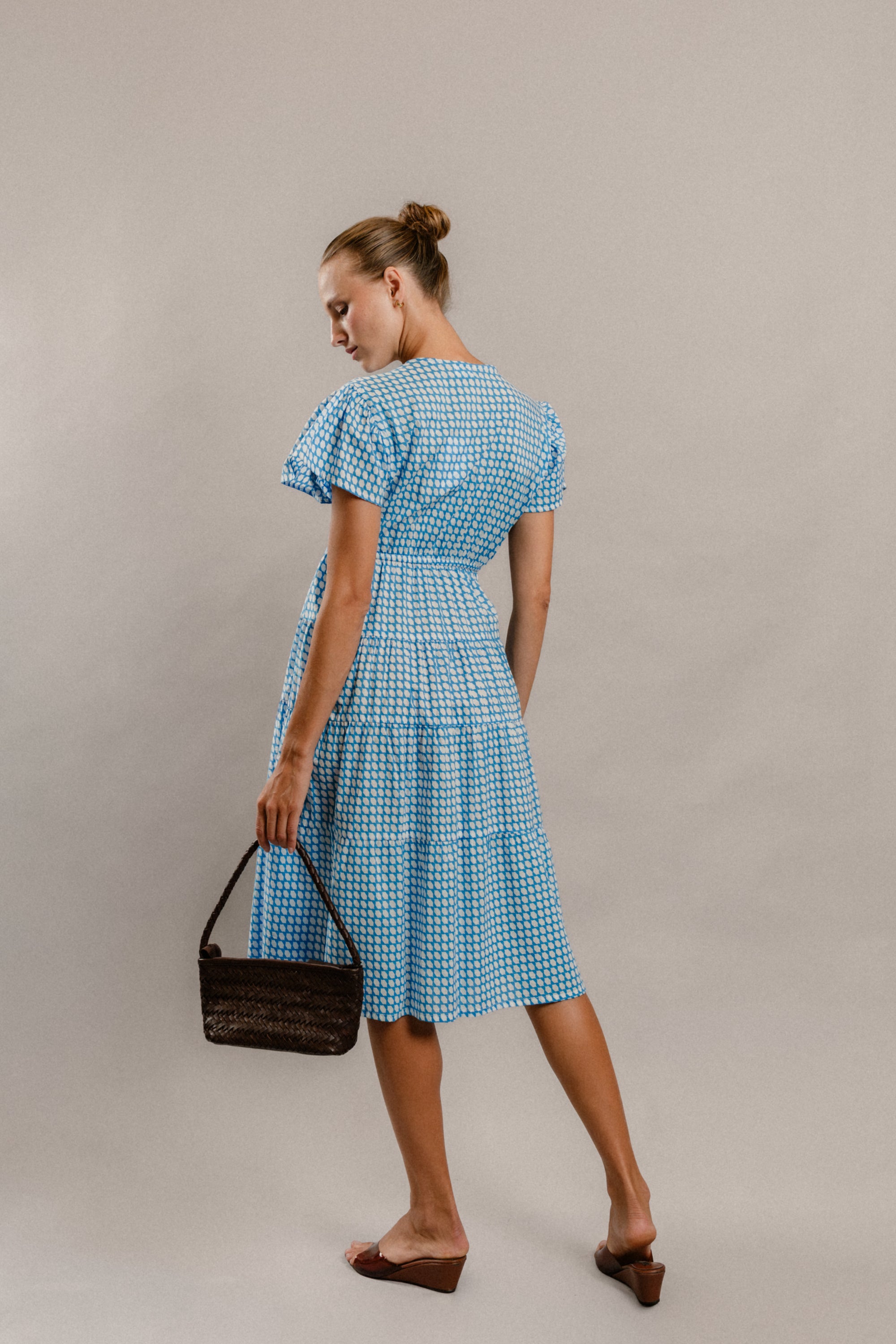 Frangipani Dress in Blue Nique