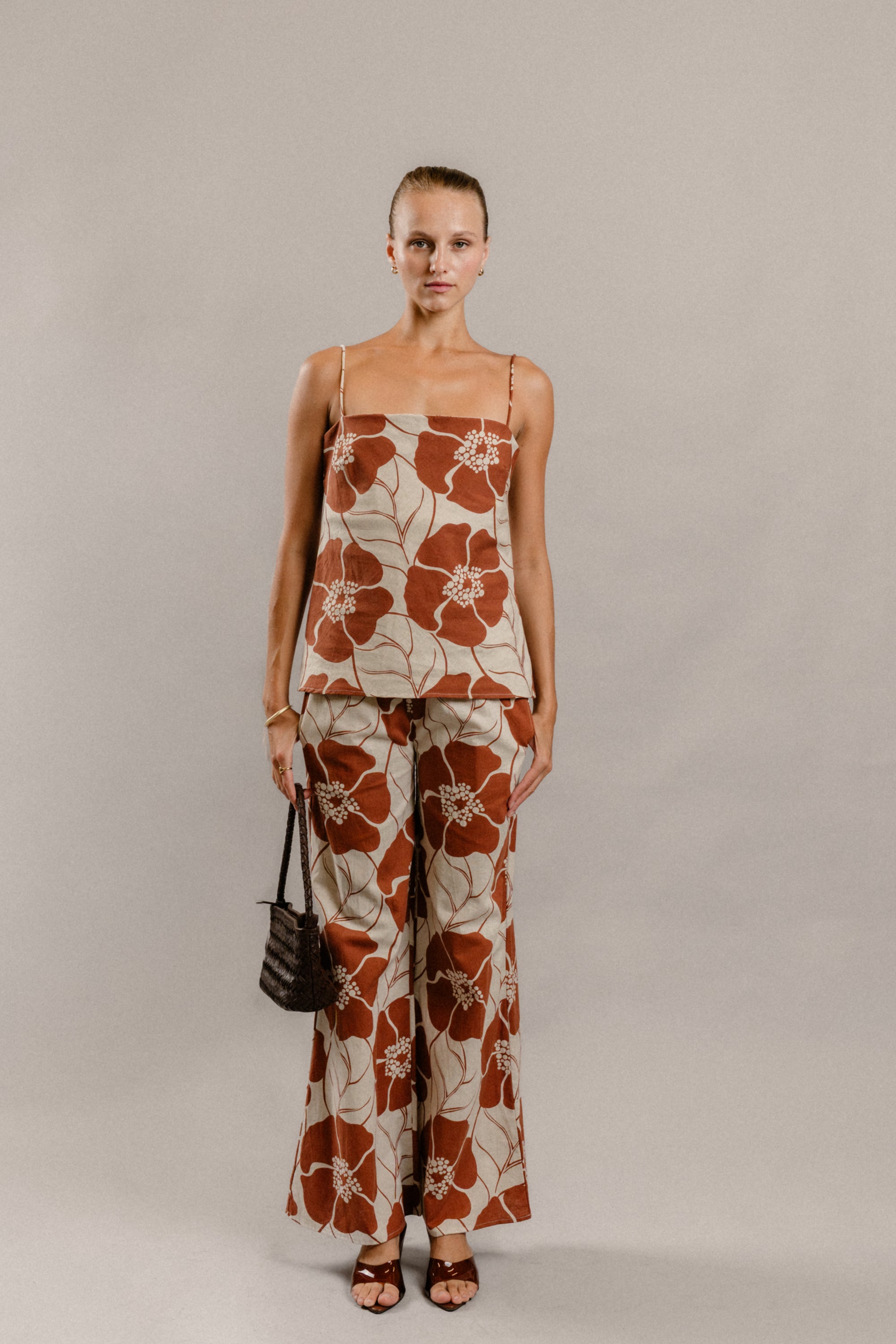 Sarah Tank in Chocolate Floral