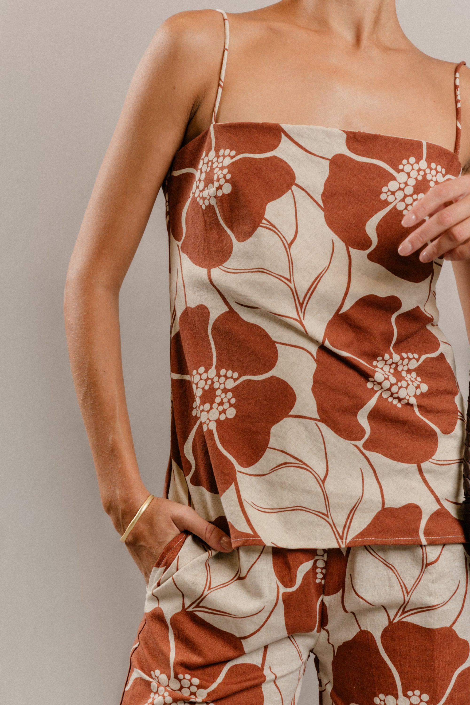 Sarah Tank in Chocolate Floral