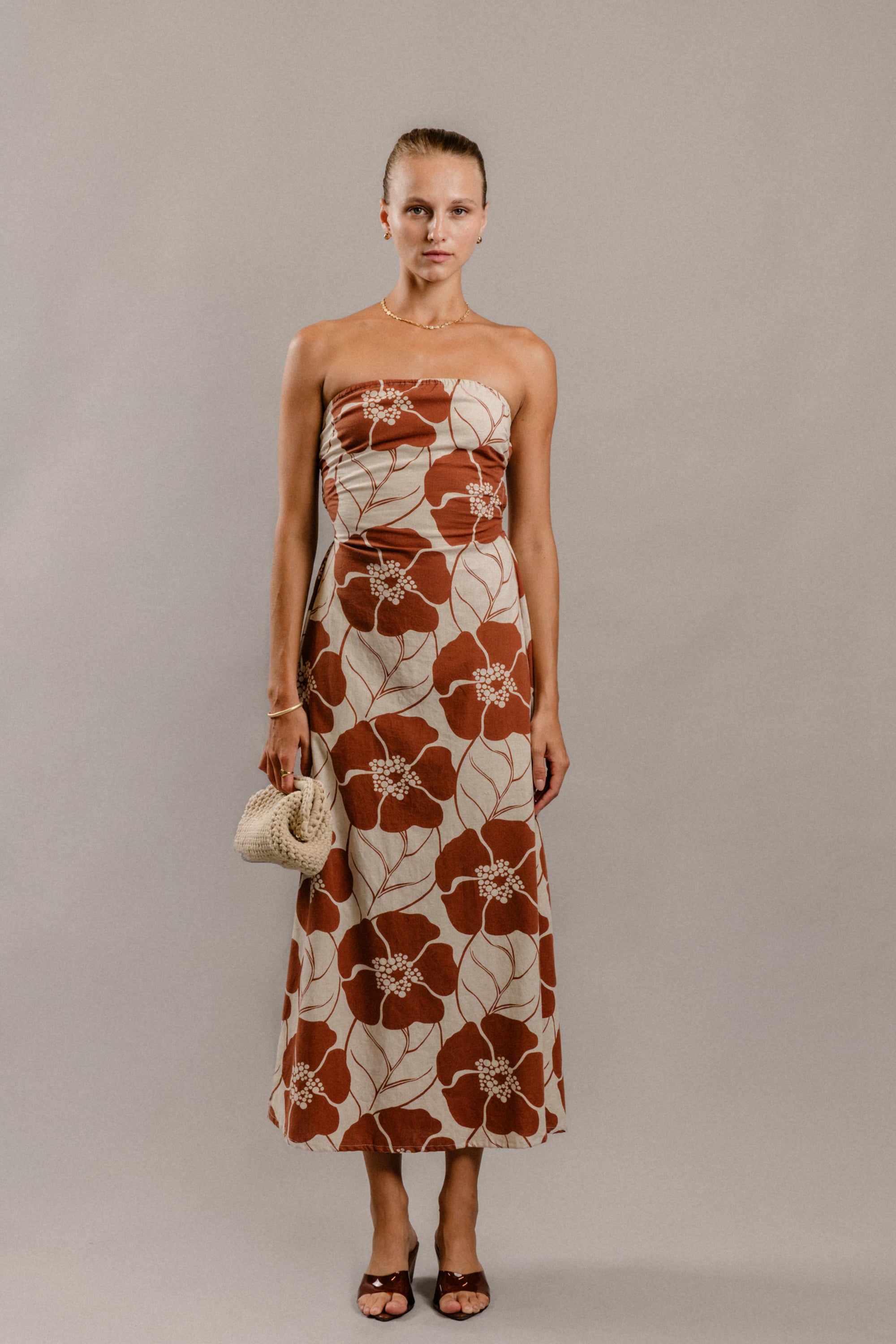 Reef Dress in Chocolate Floral