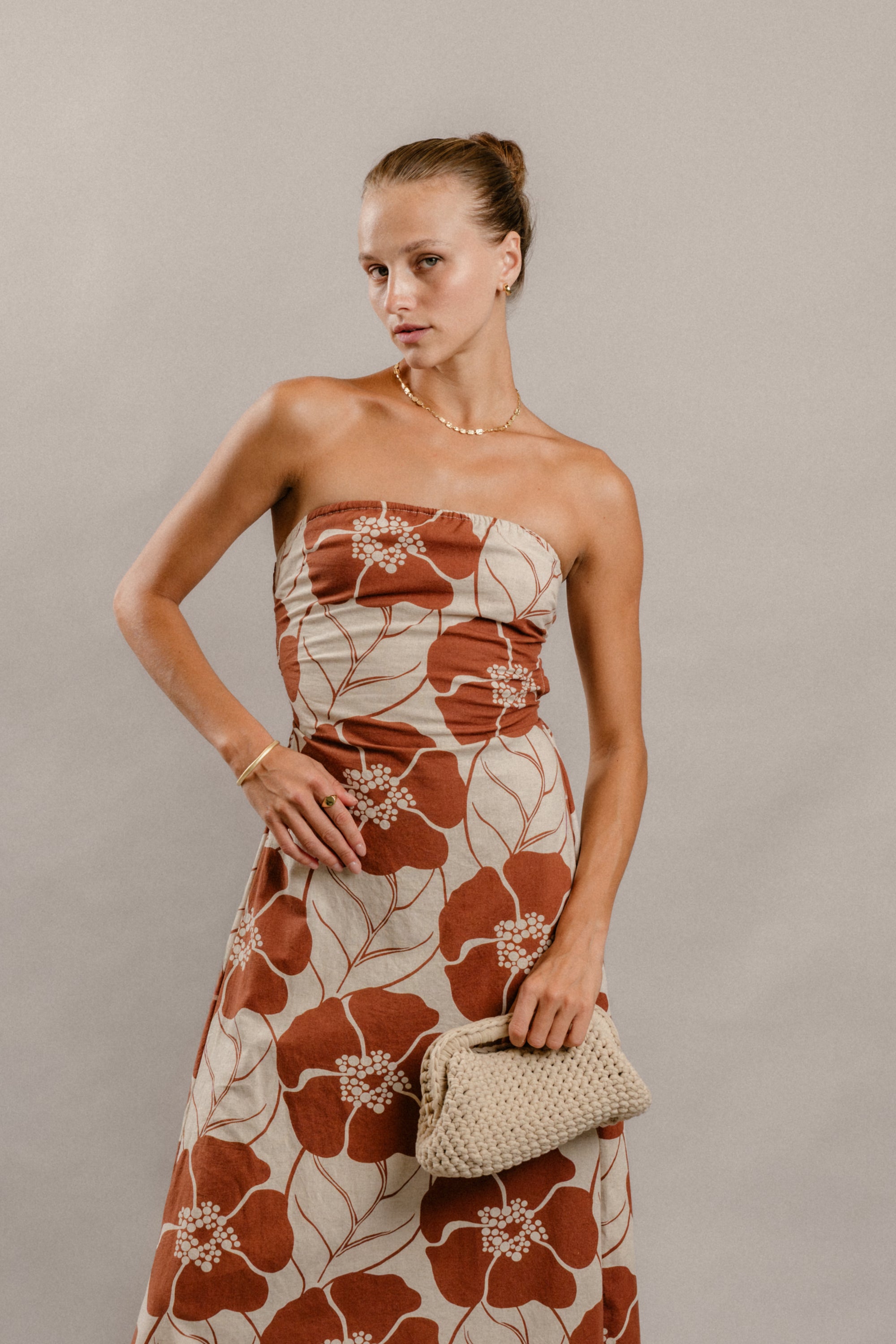 Reef Dress in Chocolate Floral