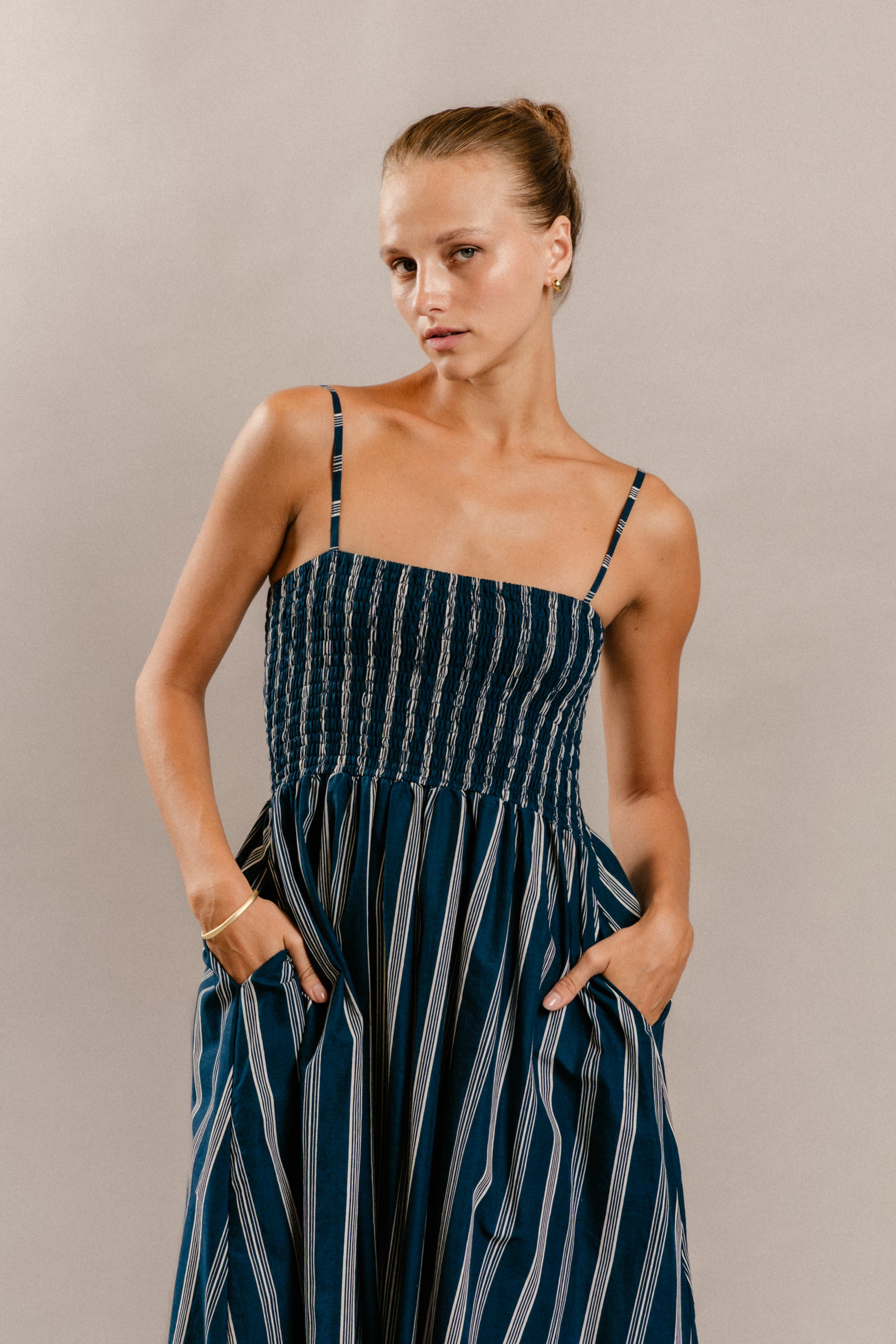 Letisia Dress in Natasha Denim Blue