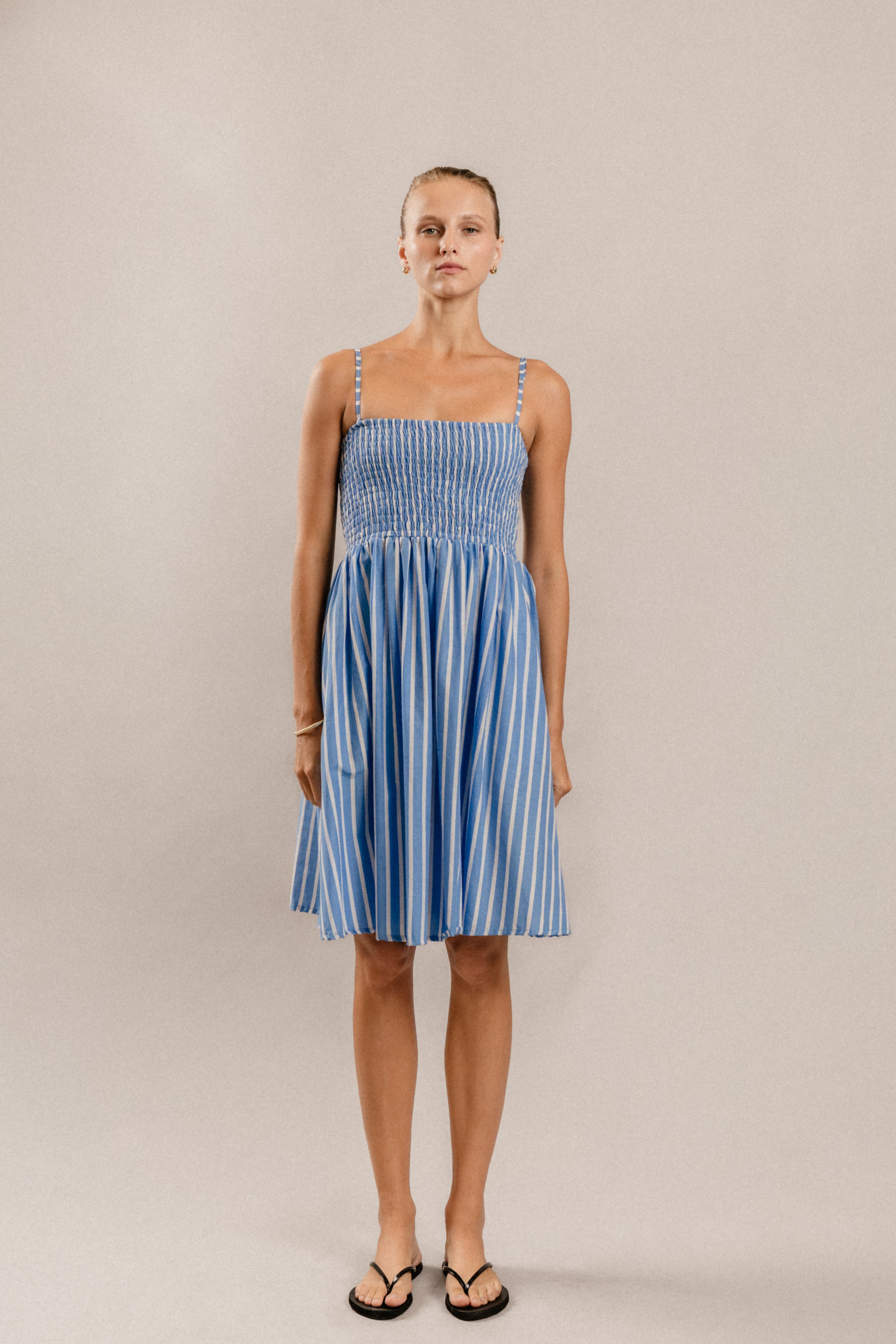 Letisia Dress in Blue Dover Stripe