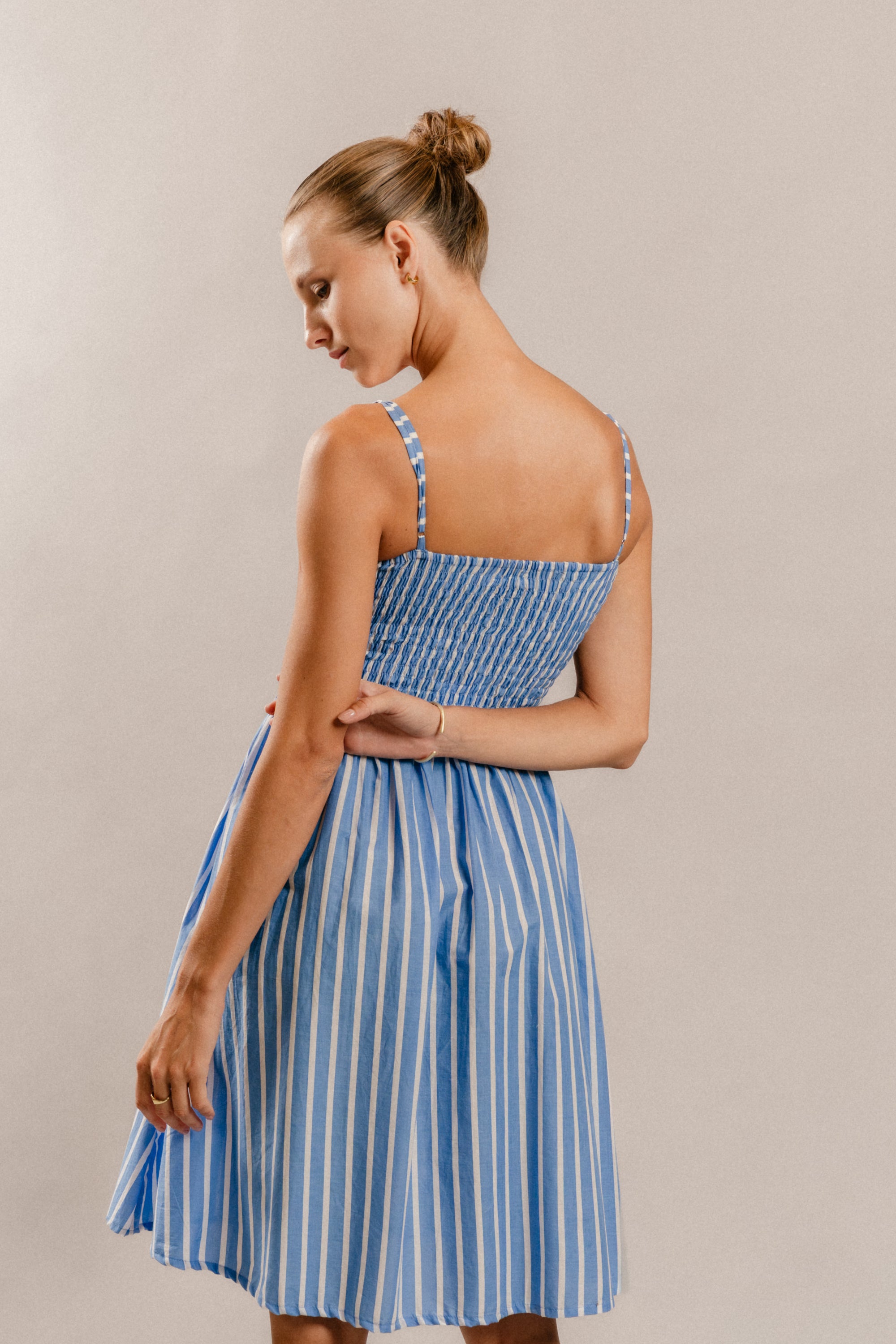 Letisia Dress in Blue Dover Stripe