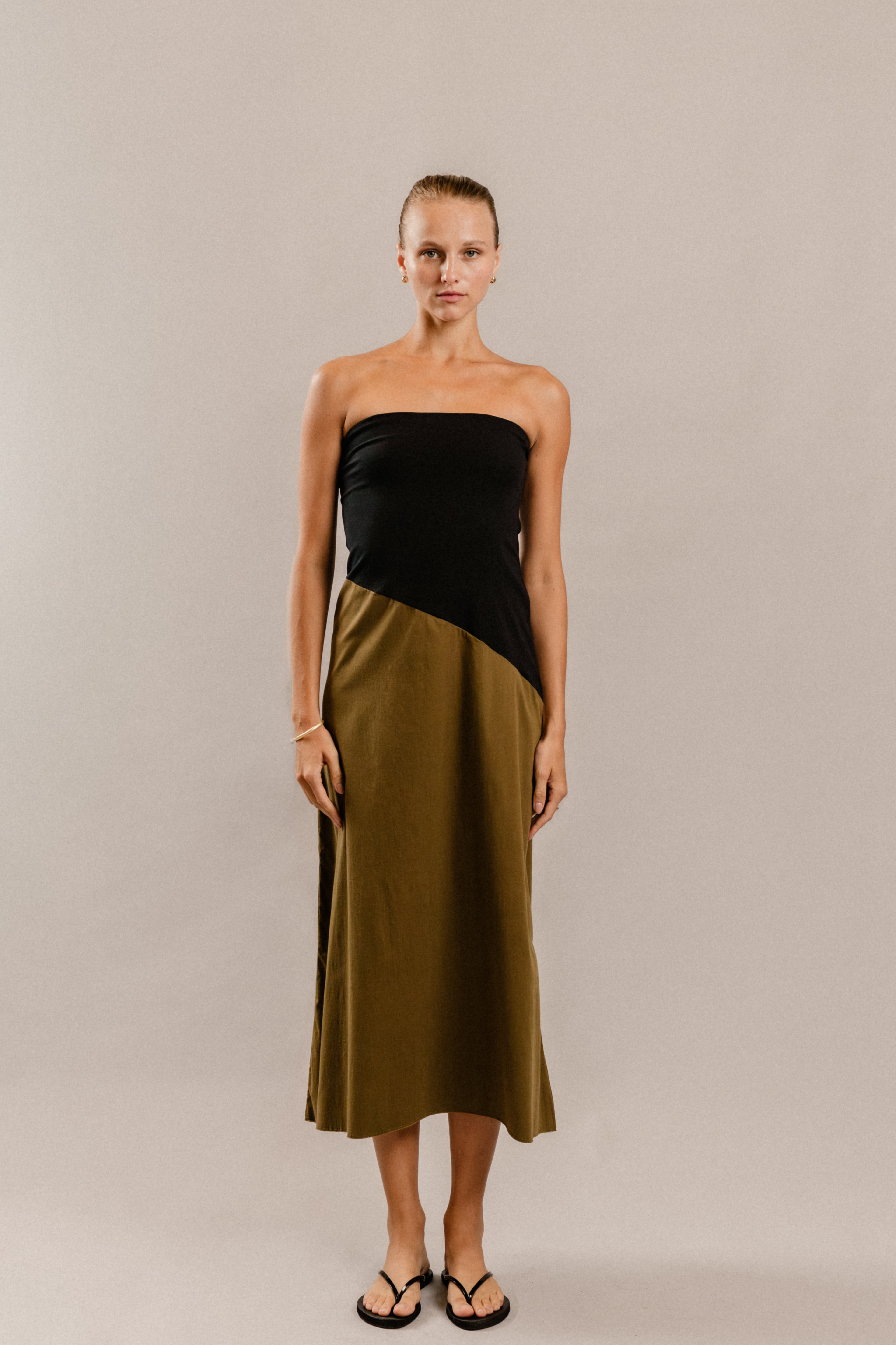 Gloria Dress in Black Olive