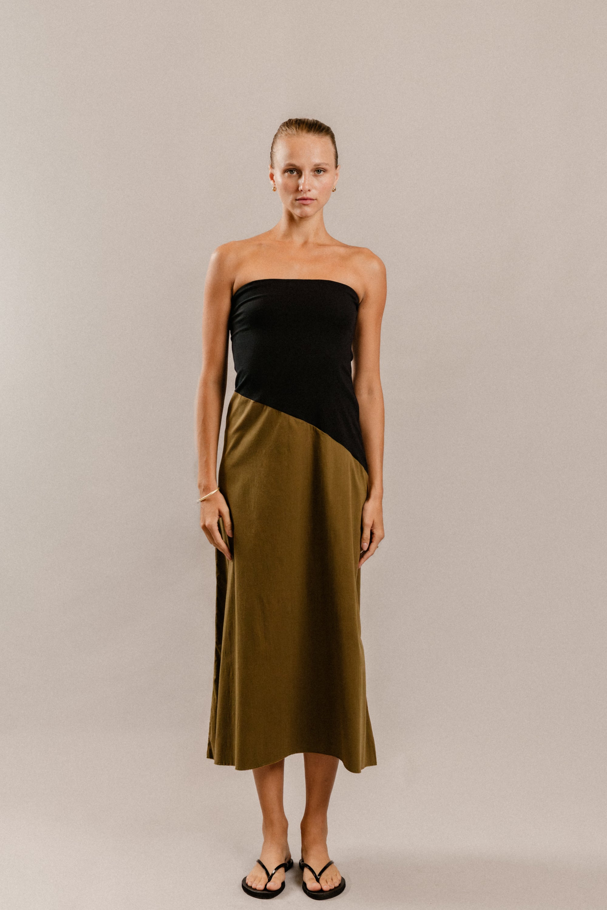 Gloria Dress in Black Olive