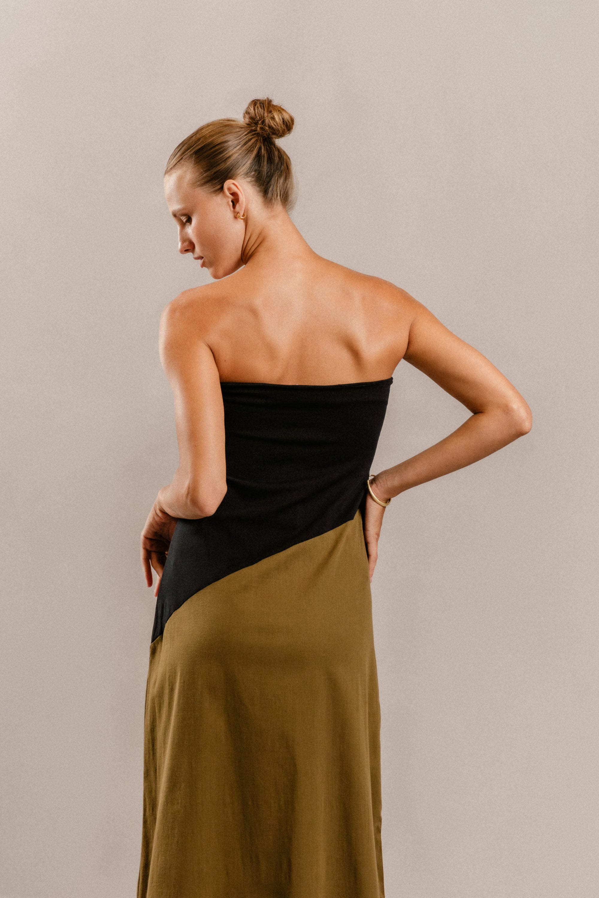 Gloria Dress in Black Olive
