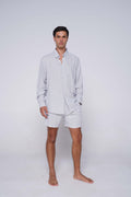 Oscar Shirt in Blue Linen